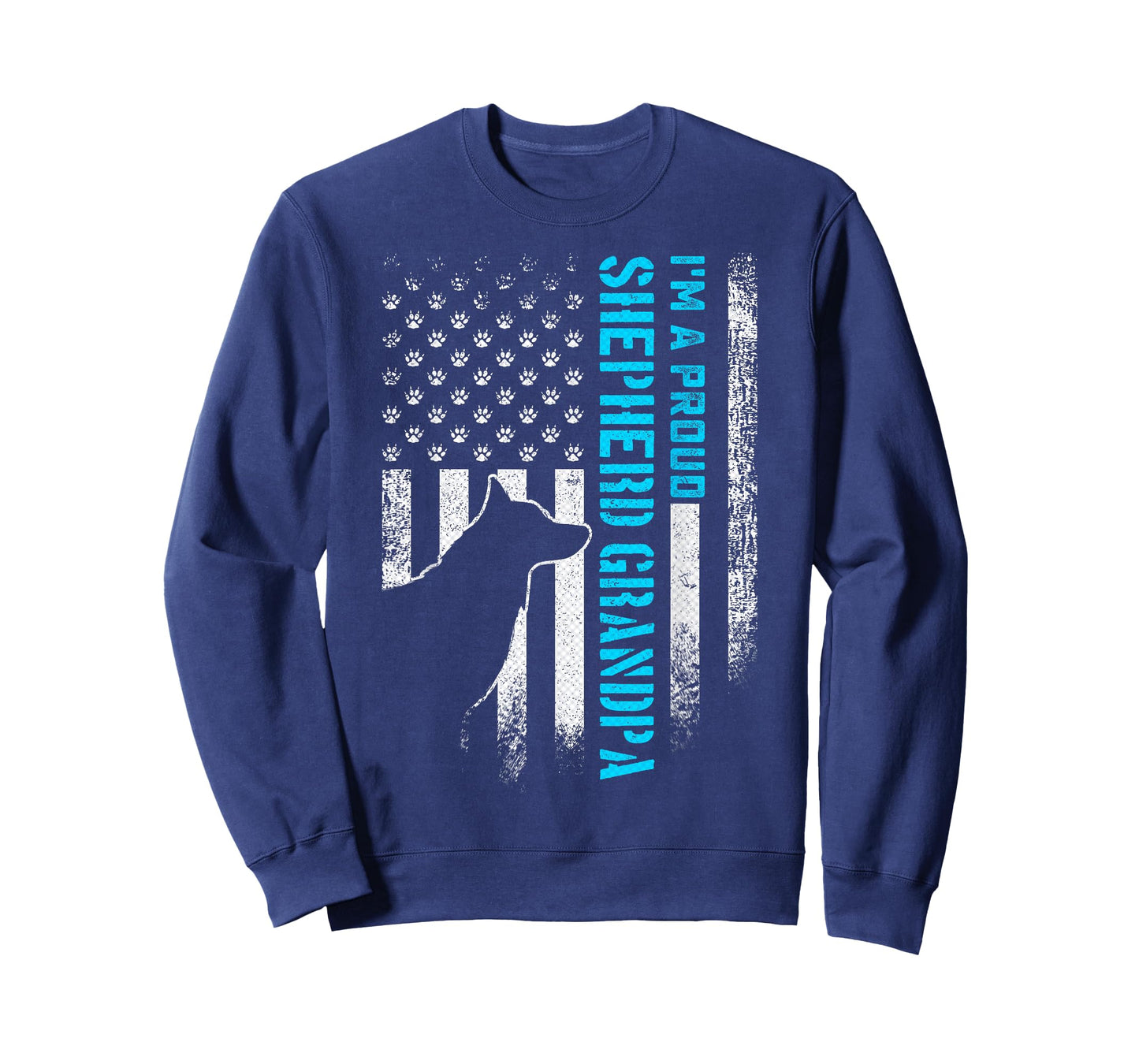 Vintage American Flag I'm A Proud German Shepherd Grandpa T-Shirt