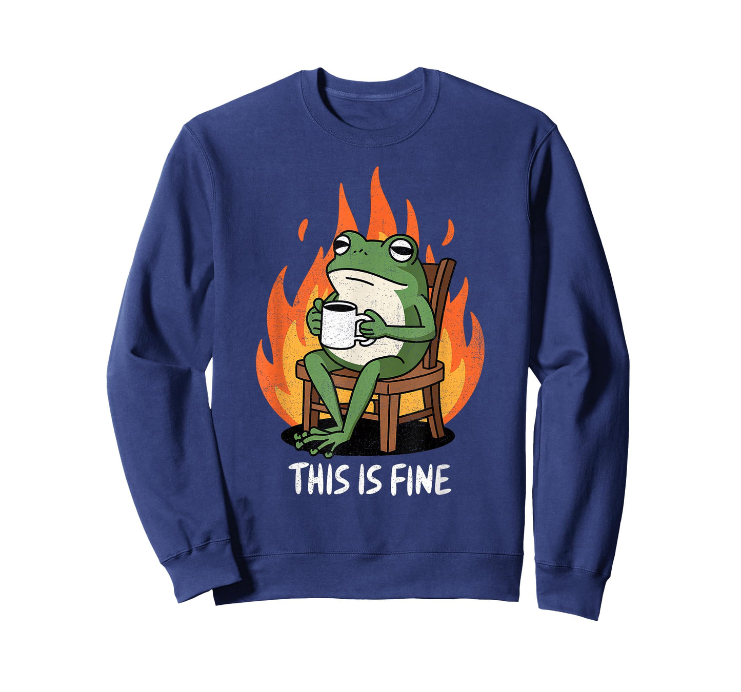 Funny Frog This Is Fine Humor Meme Men Women T-Shirt