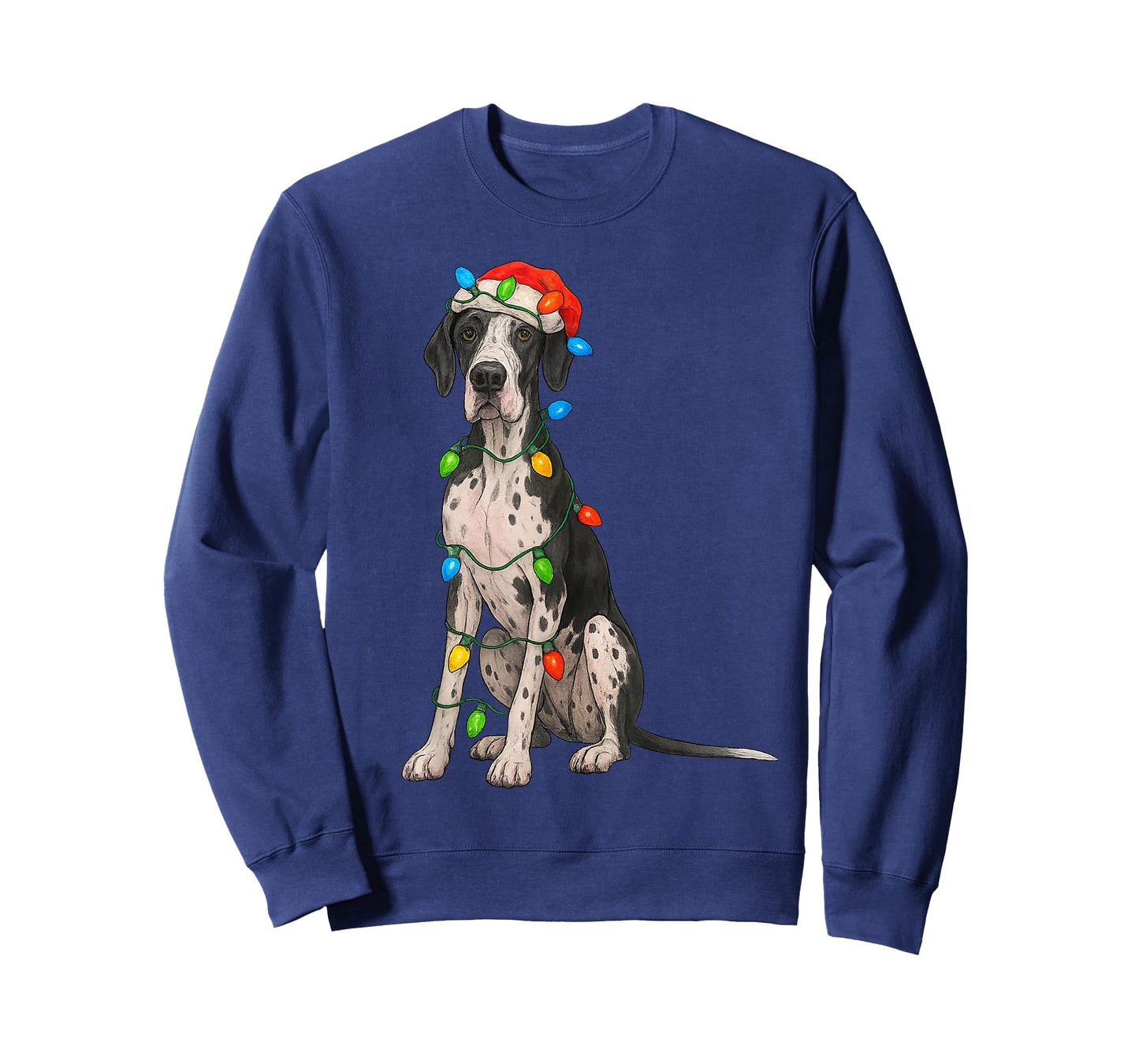 Great Dane Christmas Lights Dog Lover Xmas Pajama T-Shirt