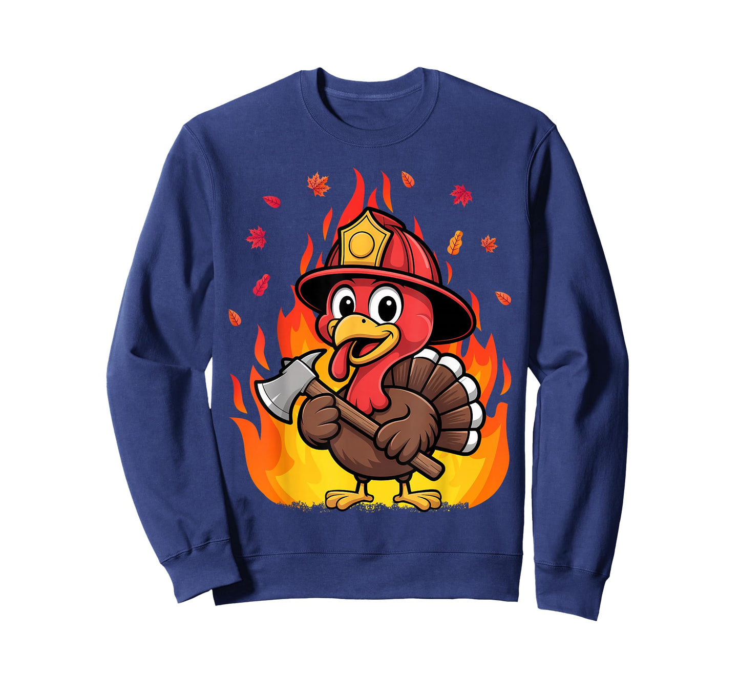 Thanksgiving Firefighter Turkey - Funny Feast Day T-Shirt