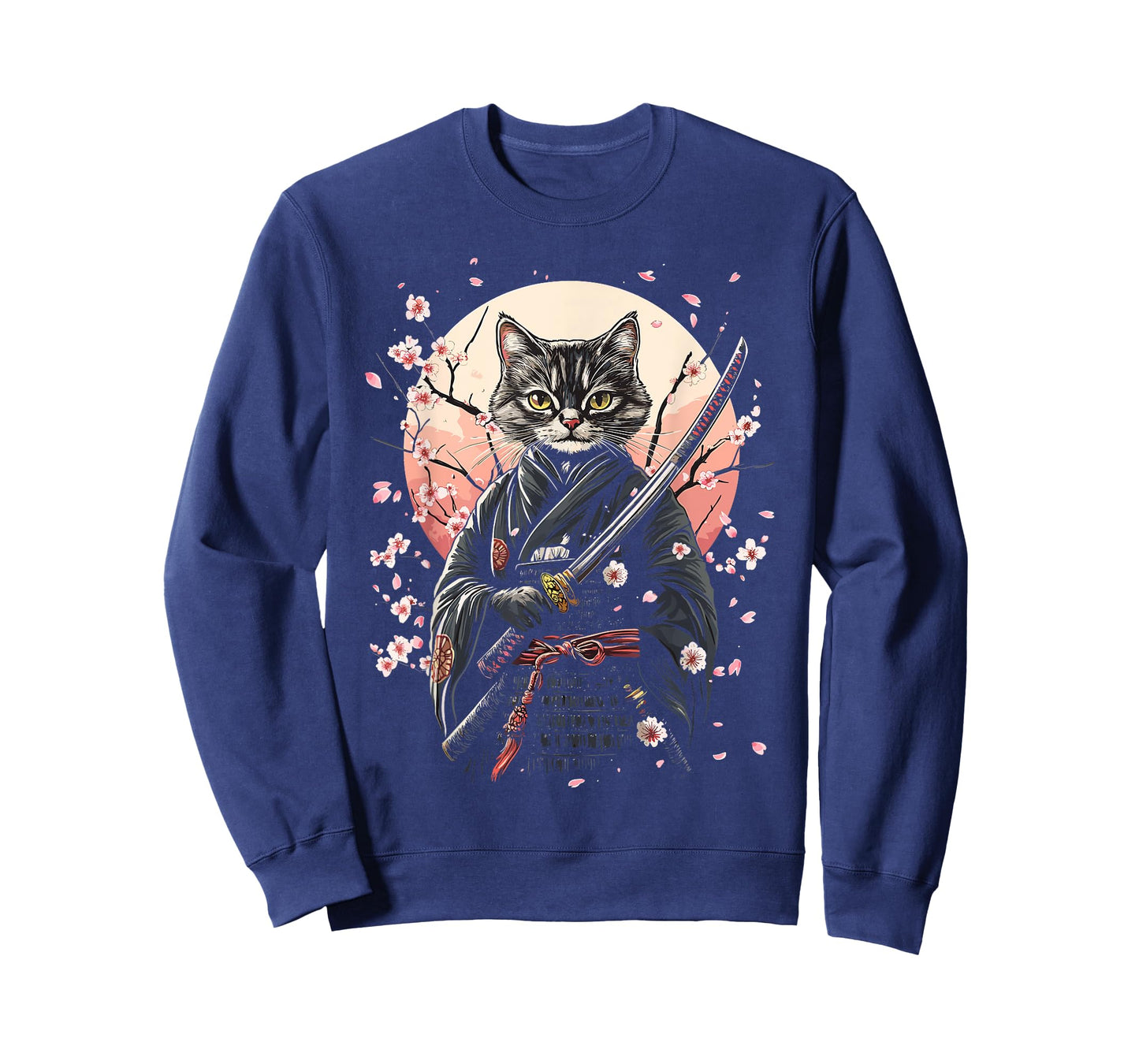 Samurai Cat Katana Warrior Fighter Japanese Art T-Shirt