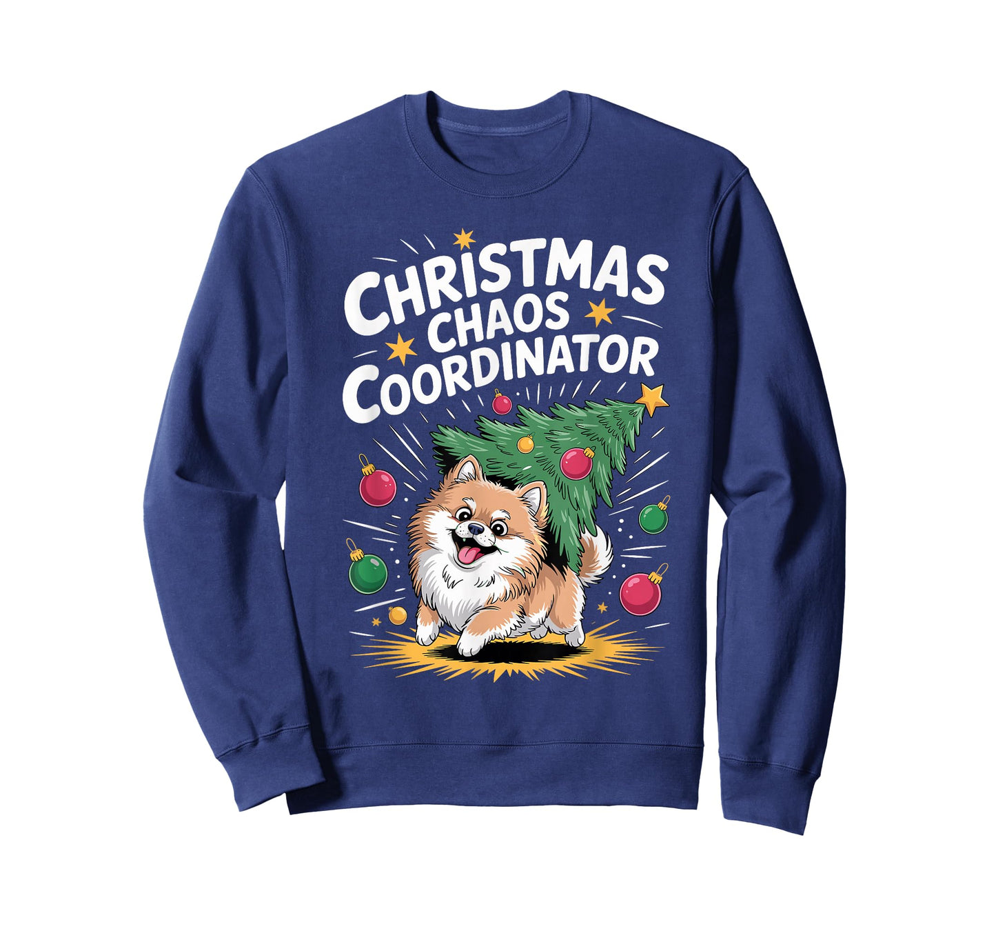 Christmas Chaos Coordinator Xmas Puppy Funny Pomeranian T-Shirt