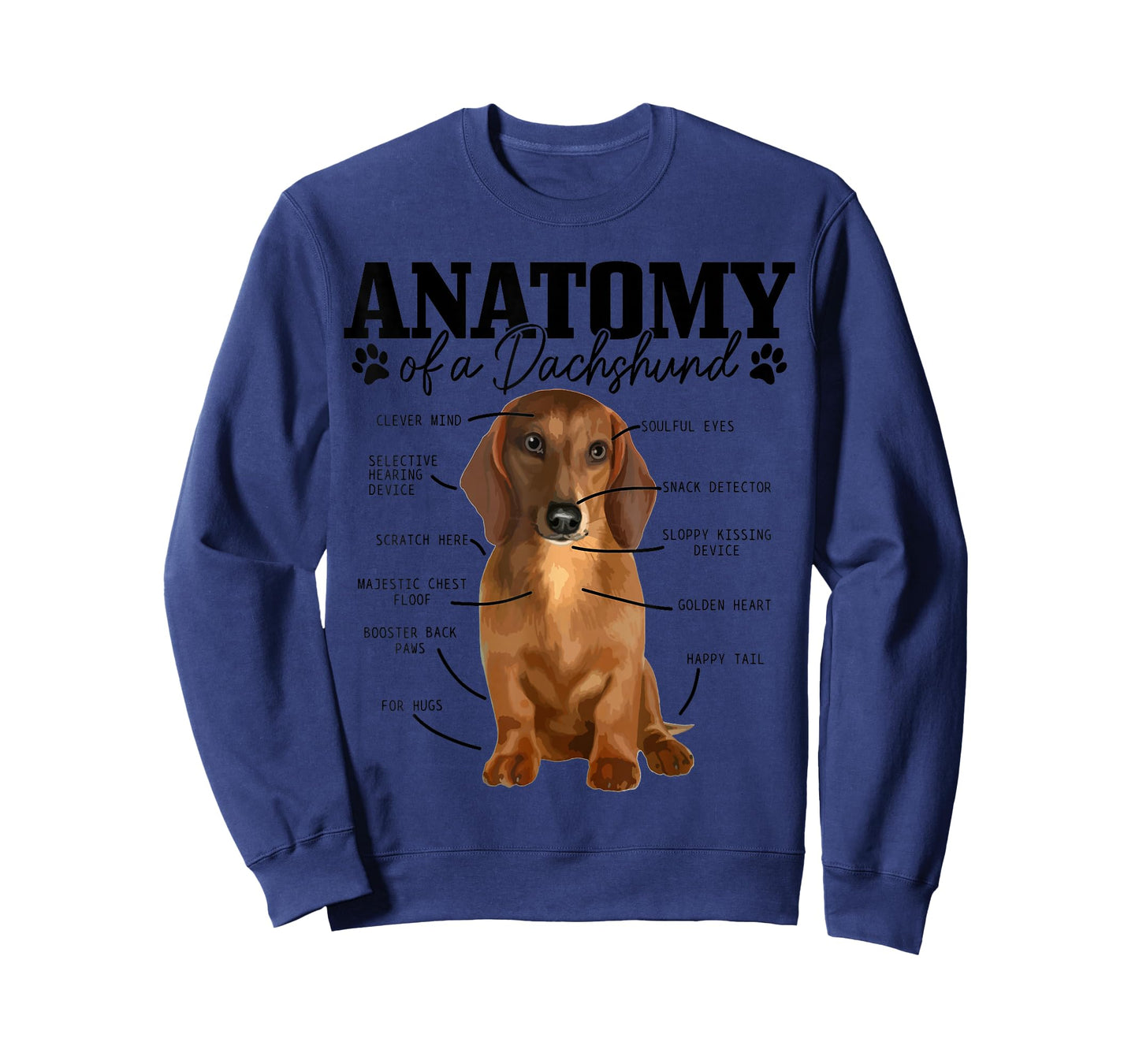 Anatomy Of A Dachshund Funny Cute Wiener Dog Mom Dad T-Shirt