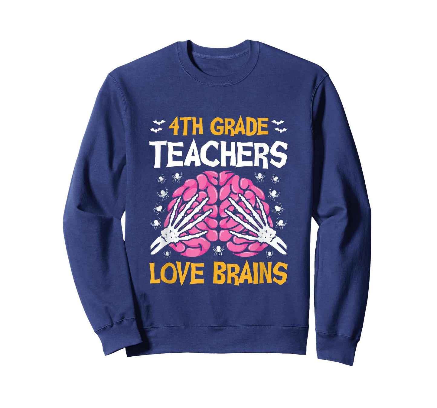 4th Grade Teachers Love Brains Funny Halloween School T-Shirt