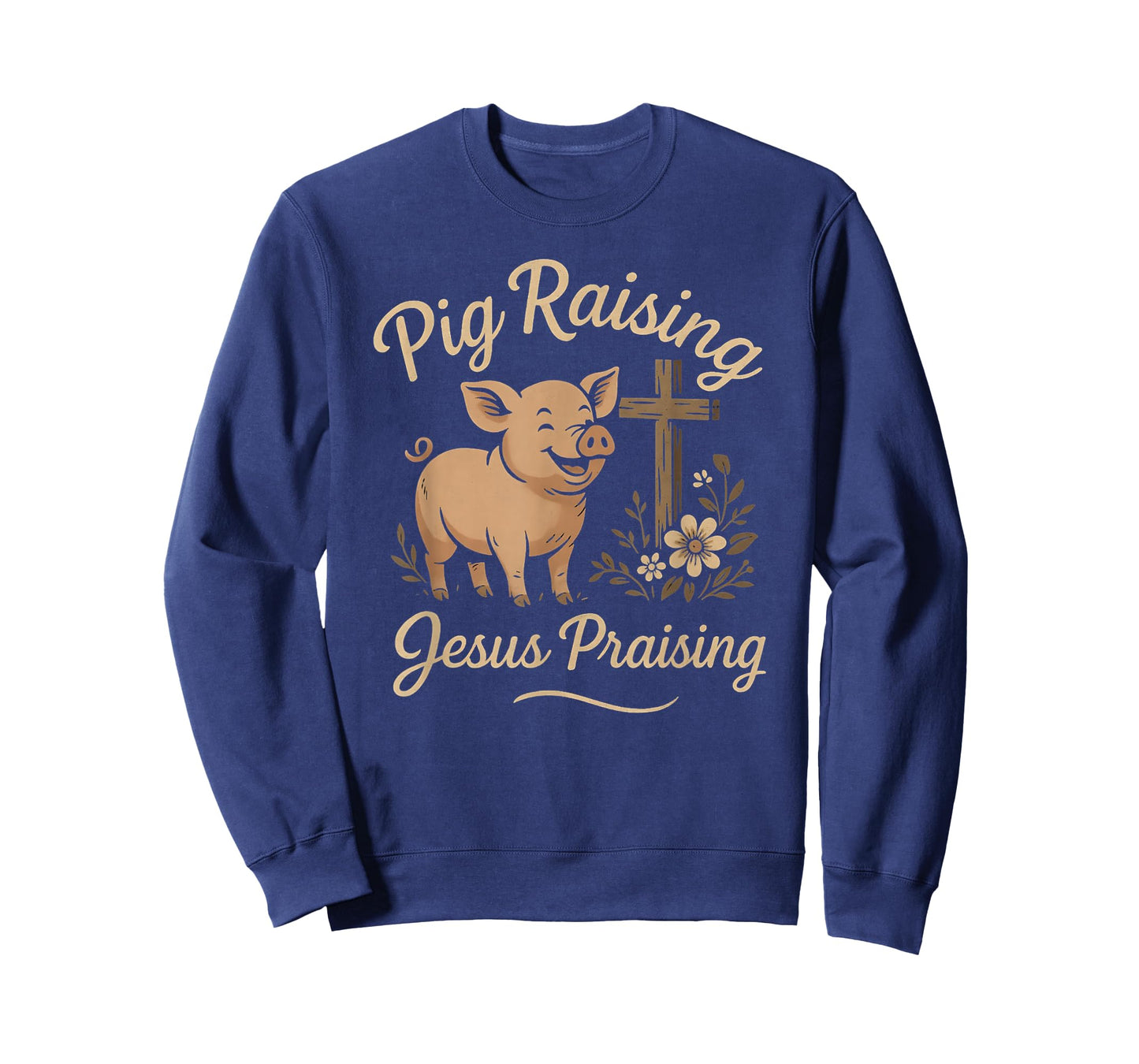 Pig Raising Jesus Praising Faith Rustic Farm Life Design T-Shirt