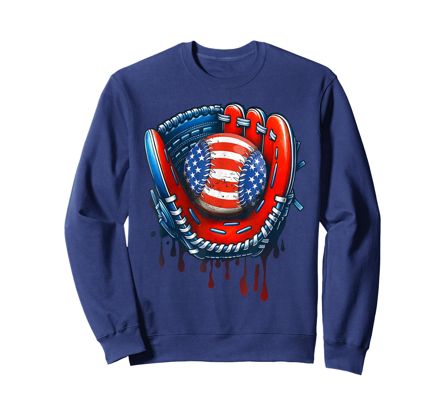 Baseball Drip Ice Cream Sprinkles 4th of July Baseball Glove T-Shirt