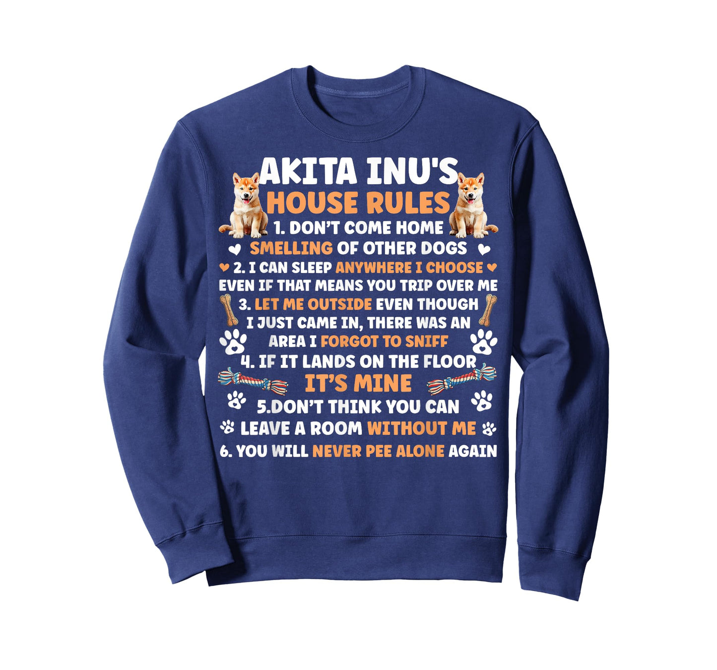 Akita Inu's House Rules Akita Inu Lover Akita Inu Owner T-Shirt