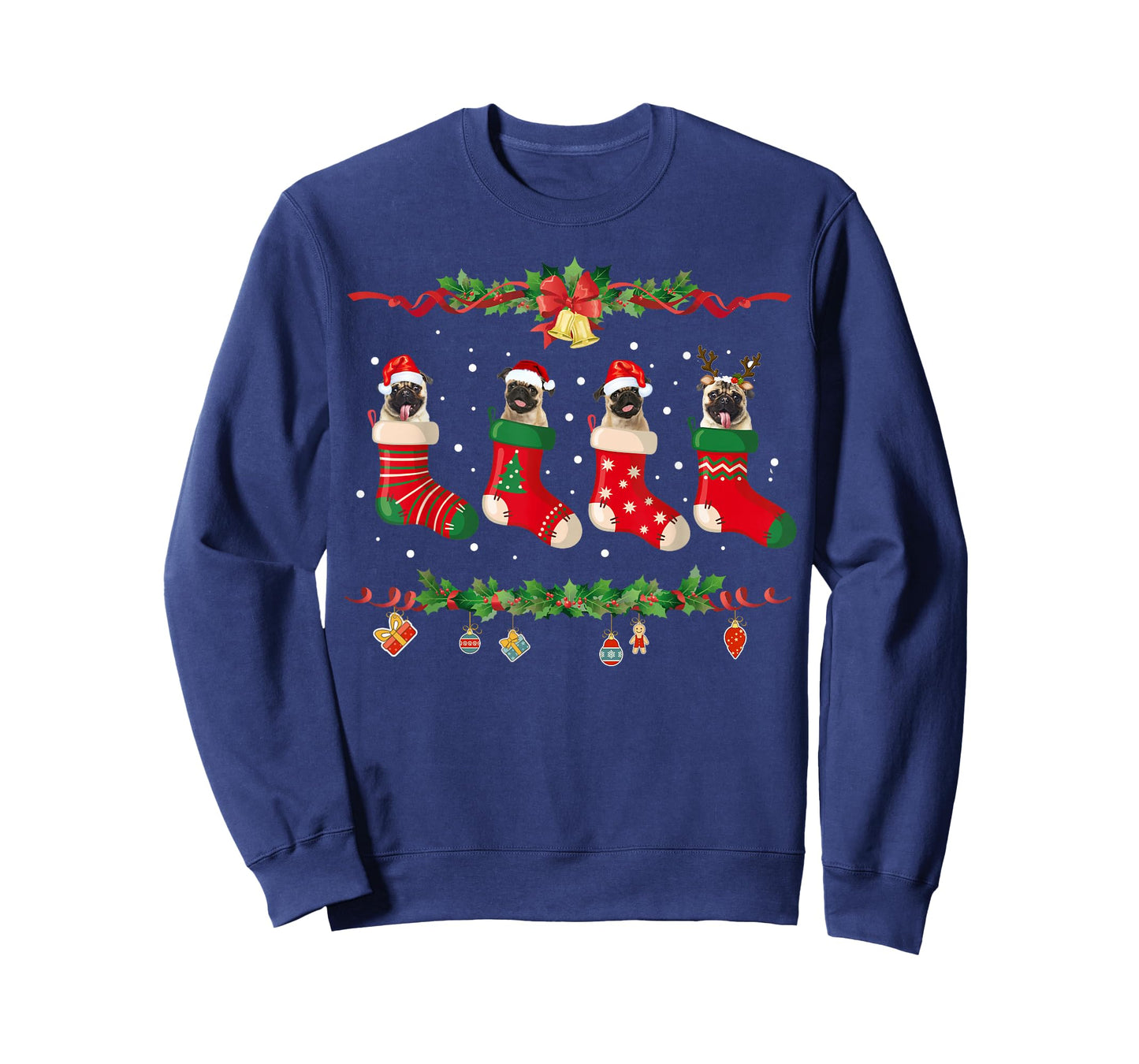 Pug Christmas Shirt Stocking Dog Xmas Sweater T-Shirt
