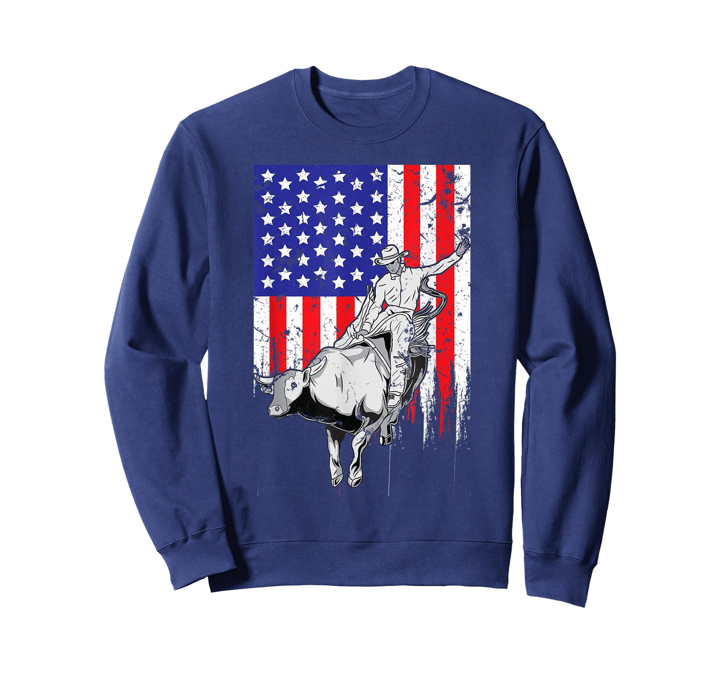 American Flag Bucking Bull Riding Patriotic Rodeo Rider T-Shirt