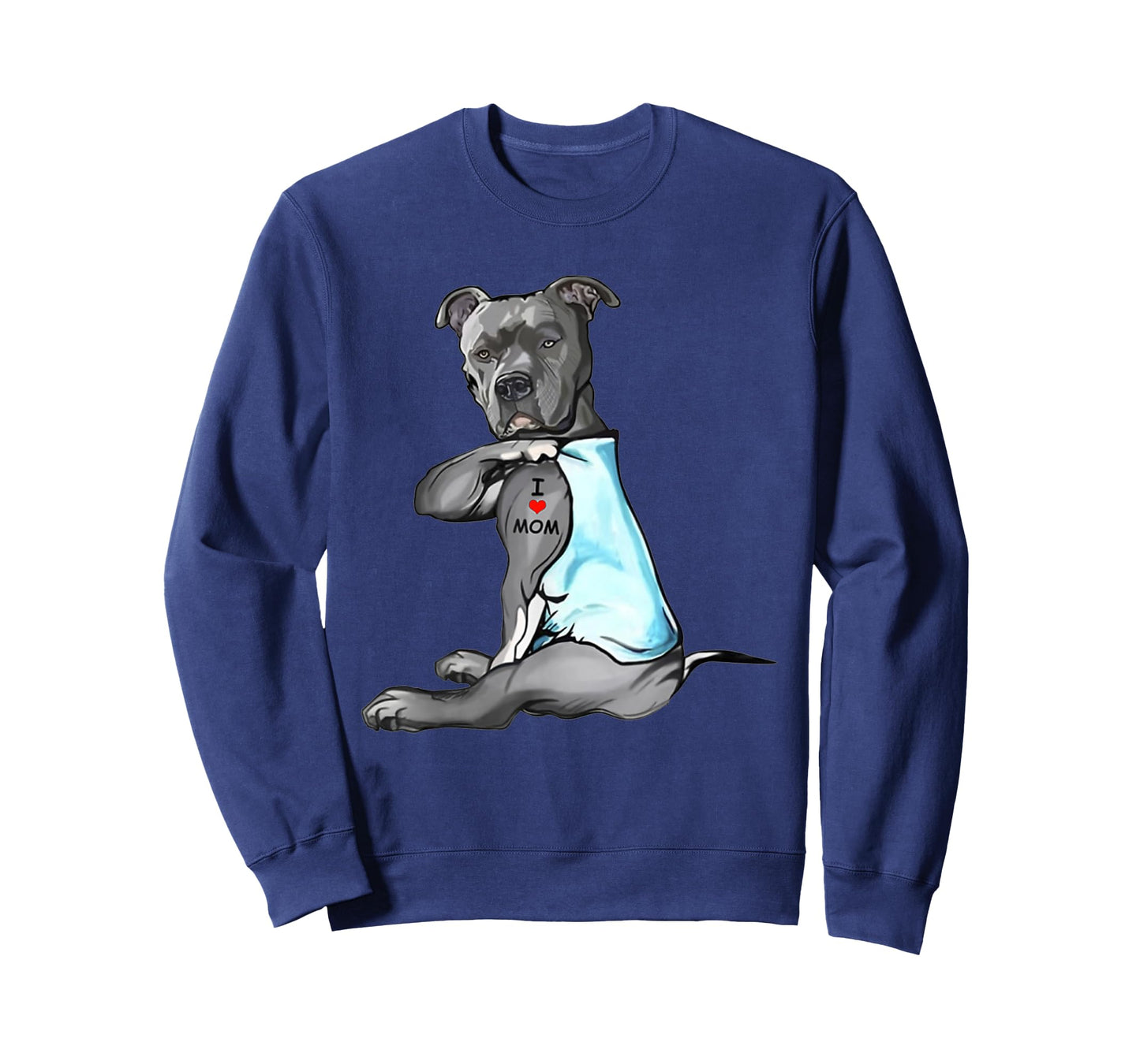 I Love Mom Tattoo Pitbull Dog Lovers Funny Mother's Day T-Shirt