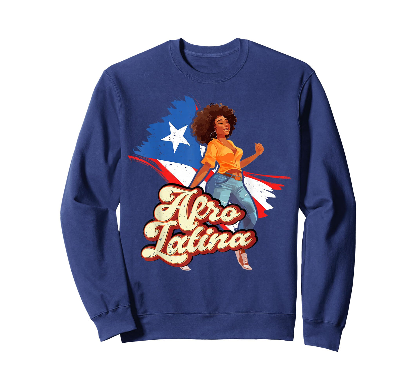 Puerto Rico Afro Latina boricua woman flag dancing caribbean T-Shirt