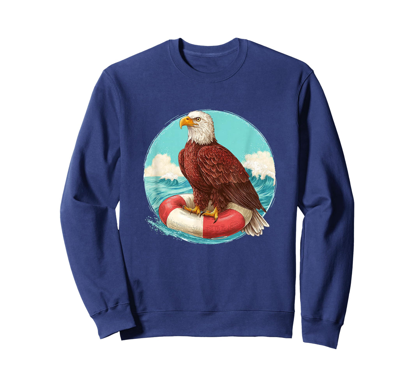 Funny Relaxing Eagle with Pool Ring for Beach Holiday Lovers T-Shirt