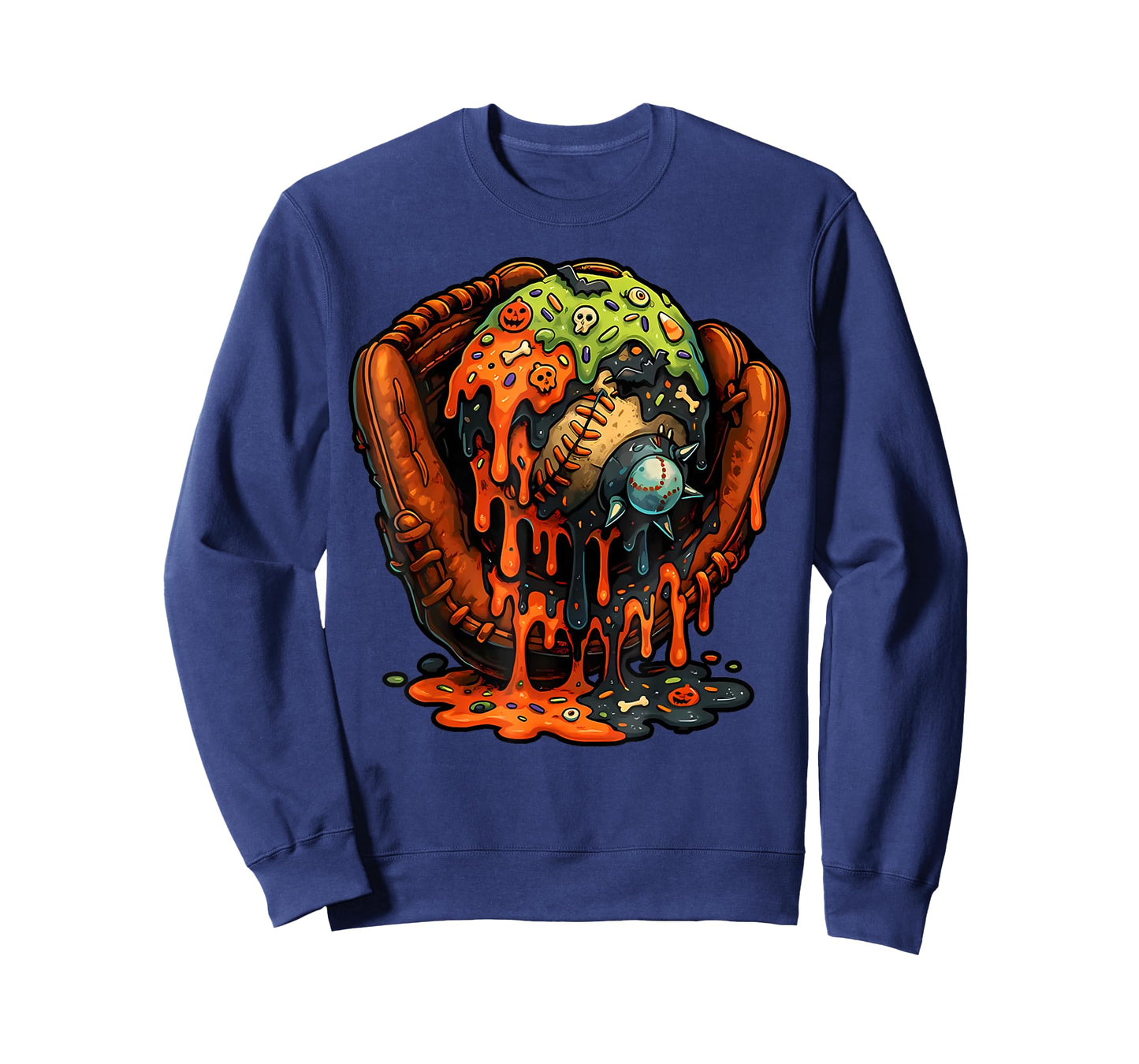 Baseball Glove Halloween Ice Cream Drip Men Boys Kids T-Shirt