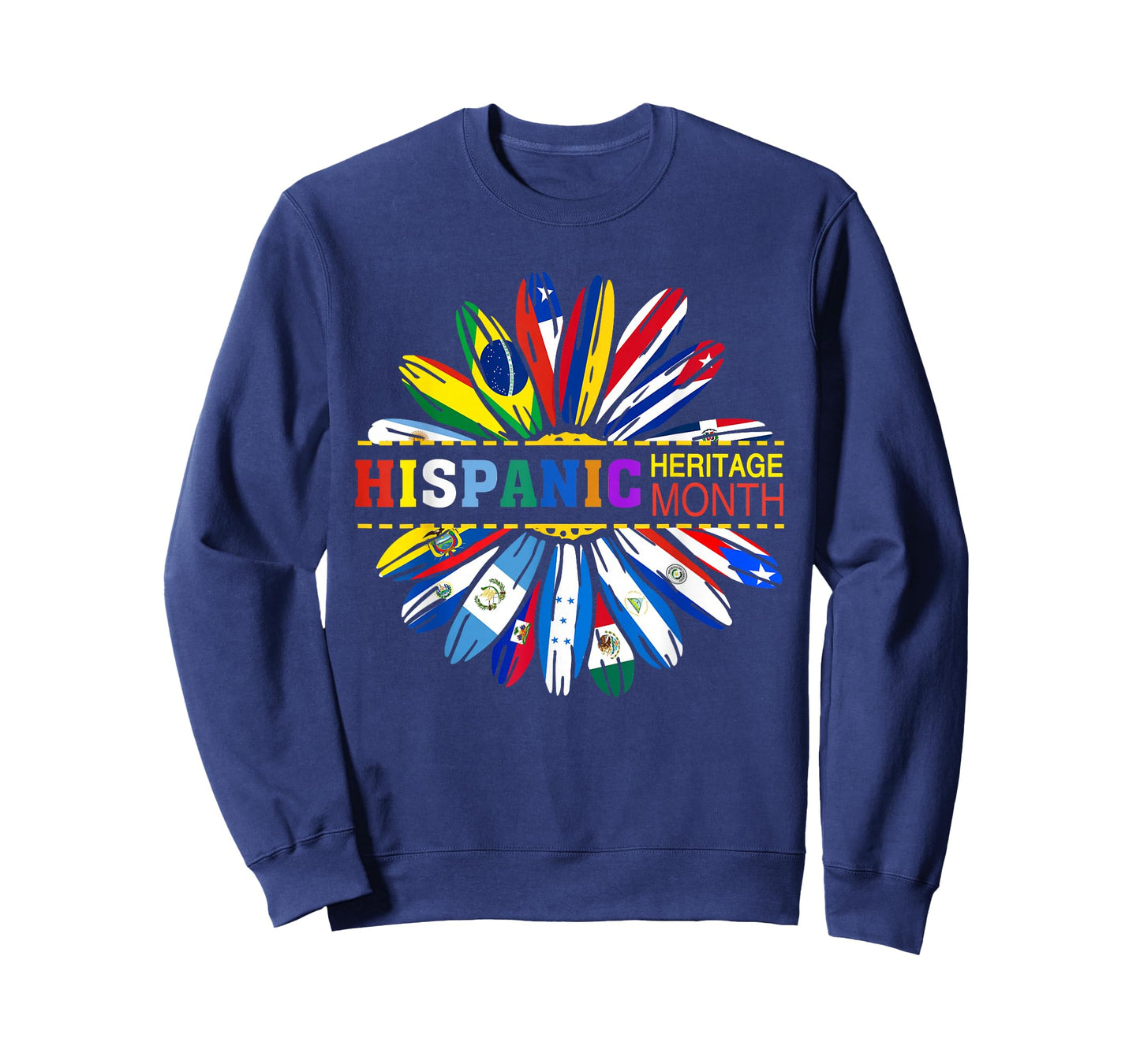 Sunflower Hispanic Heritage Month Latino Countries Flags T-Shirt