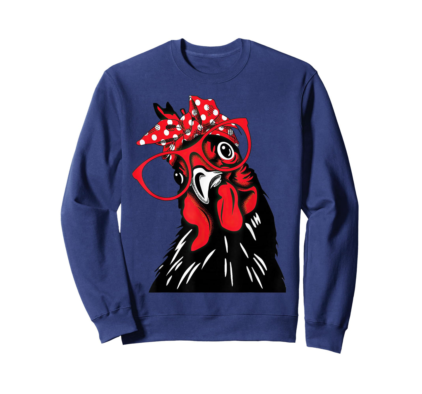 Funny Retro Chicken with Glasses Bandana Country Humor T-Shirt