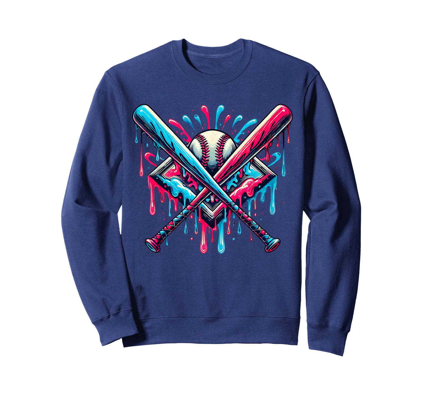 Baseball Dripping Ice Cream Drip Youth Boys Baseball T-Shirt
