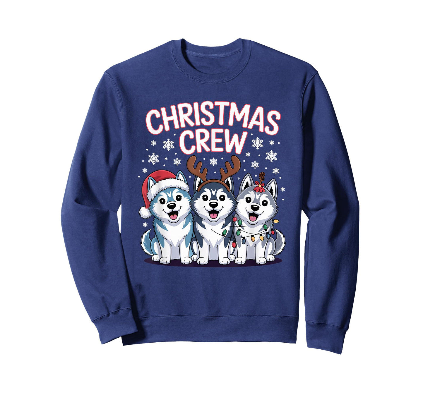 Christmas Crew Puppy Dog Sled Funny Christmas Siberian Husky T-Shirt