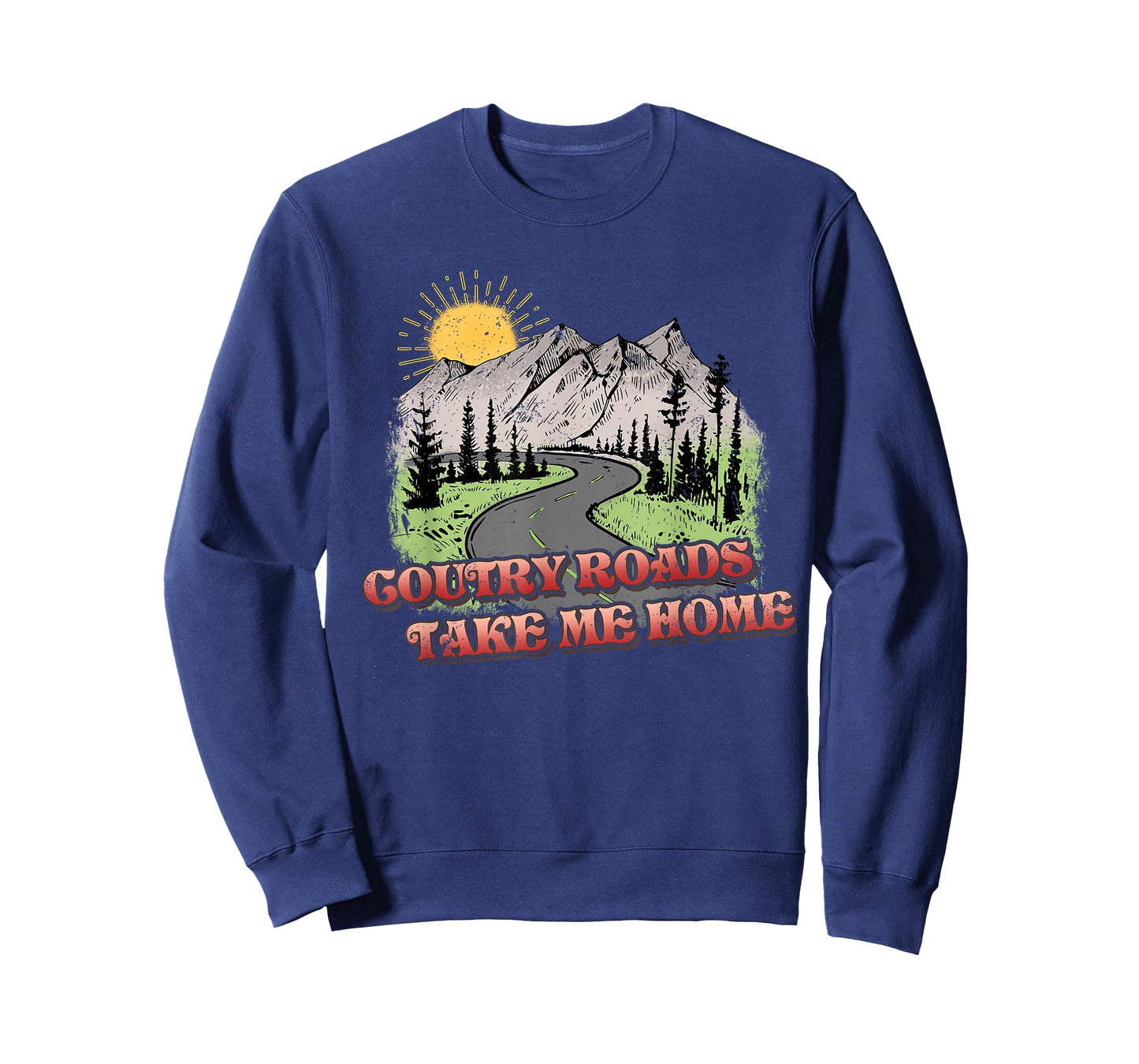 Country Roads Take Me Home Hiking Mountain T-Shirt