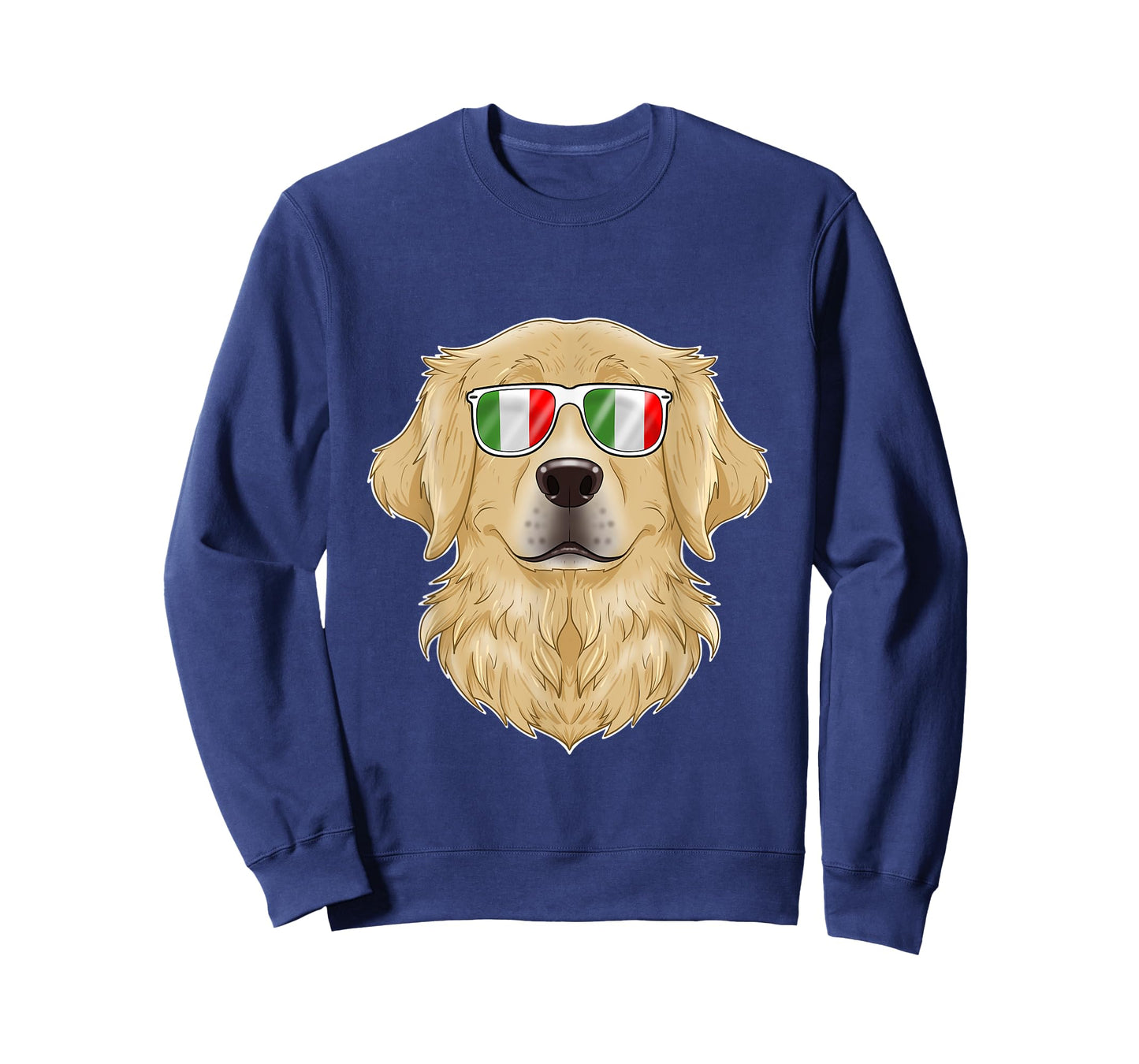 Golden Retriever Italy Sunglasses I Italian Flag T-Shirt