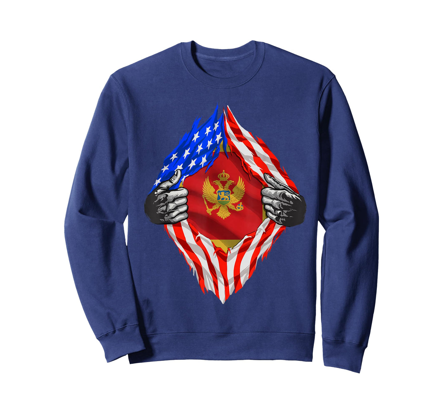 USA Montenegro Flag Half Montenegrin Half American Roots T-Shirt