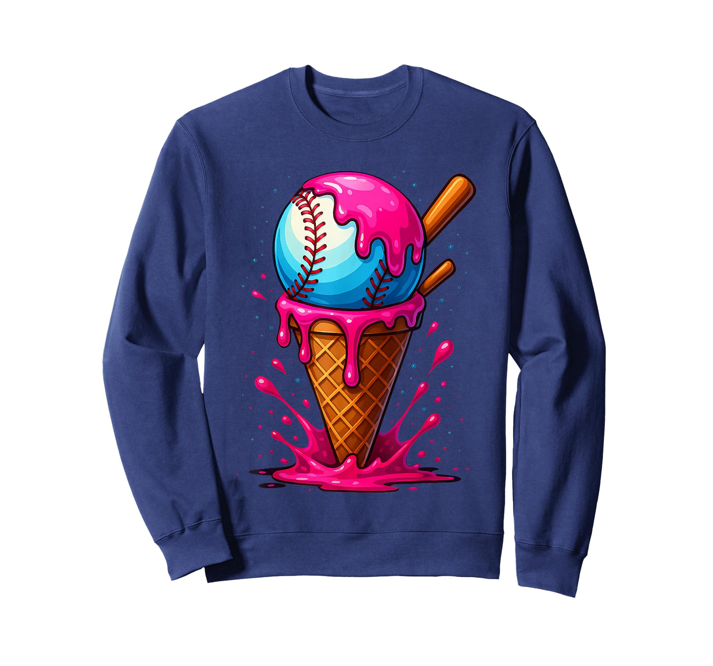 Baseball Drip Boys Ice Cream Cone Drip Baseball T-Shirt
