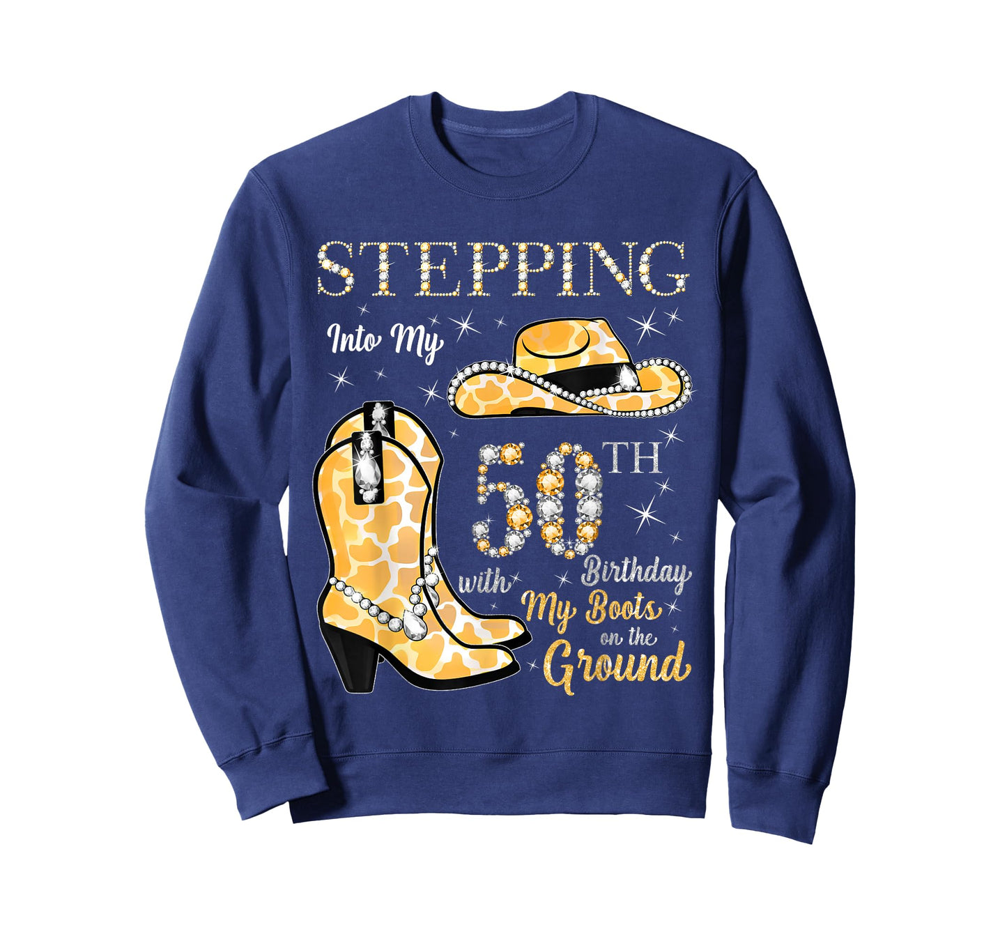 Stepping Into My 50th Birthday Cowgirl Hat & Boots 50 Yr Old T-Shirt