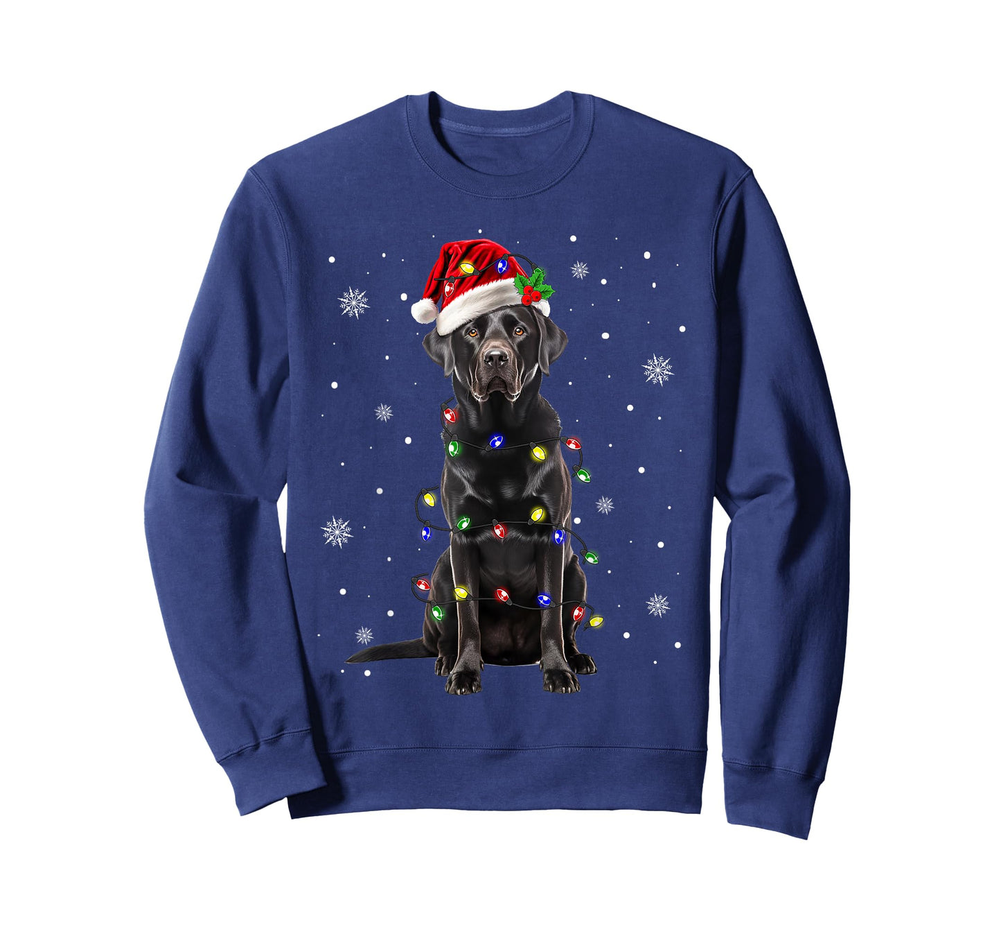 Black Lab Labrador Christmas Tree Light Pajama Dog Xmas T-Shirt