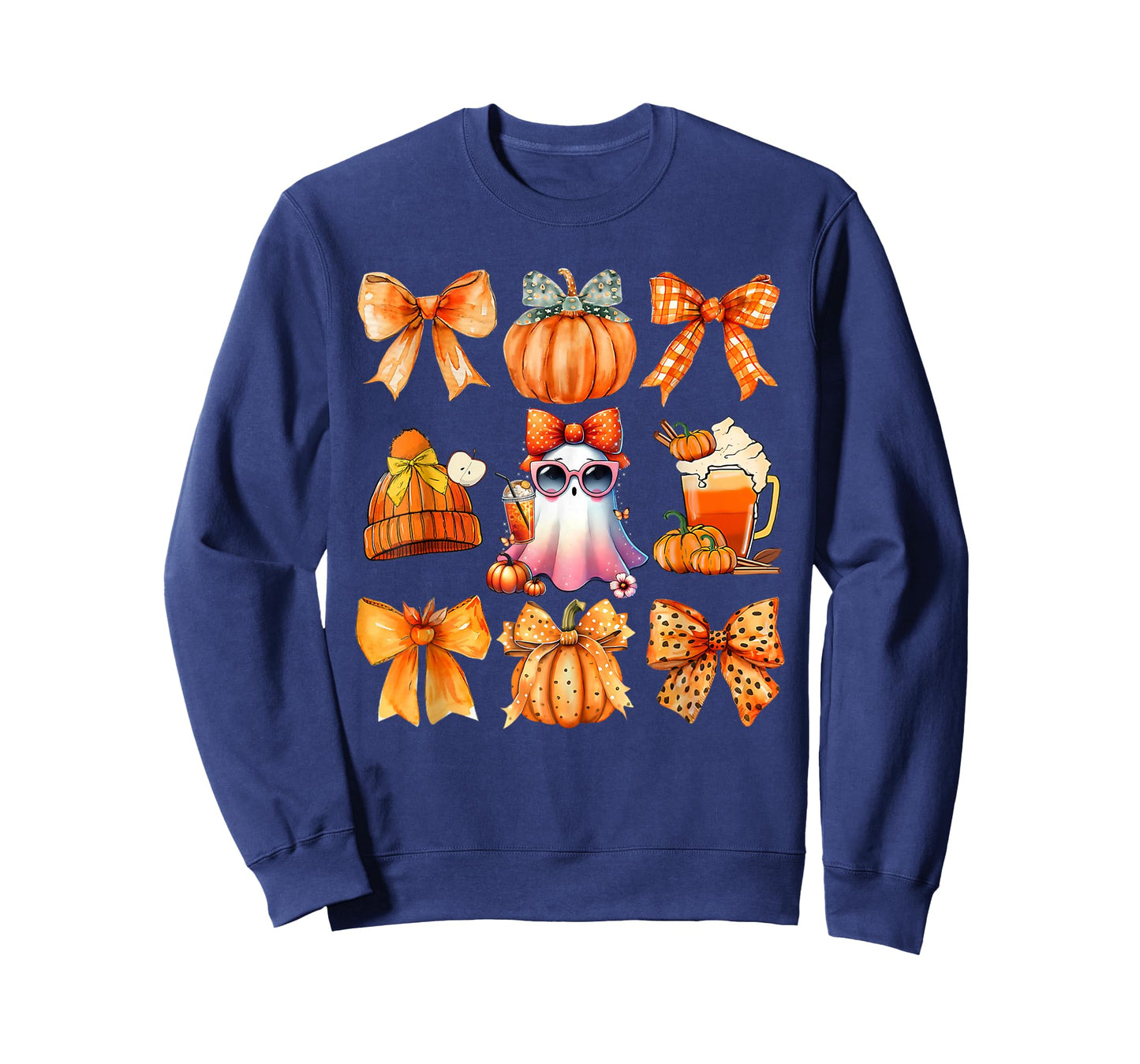Coquette Bow Pumpkin Season Thanksgiving Autumn Fall Leaves T-Shirt