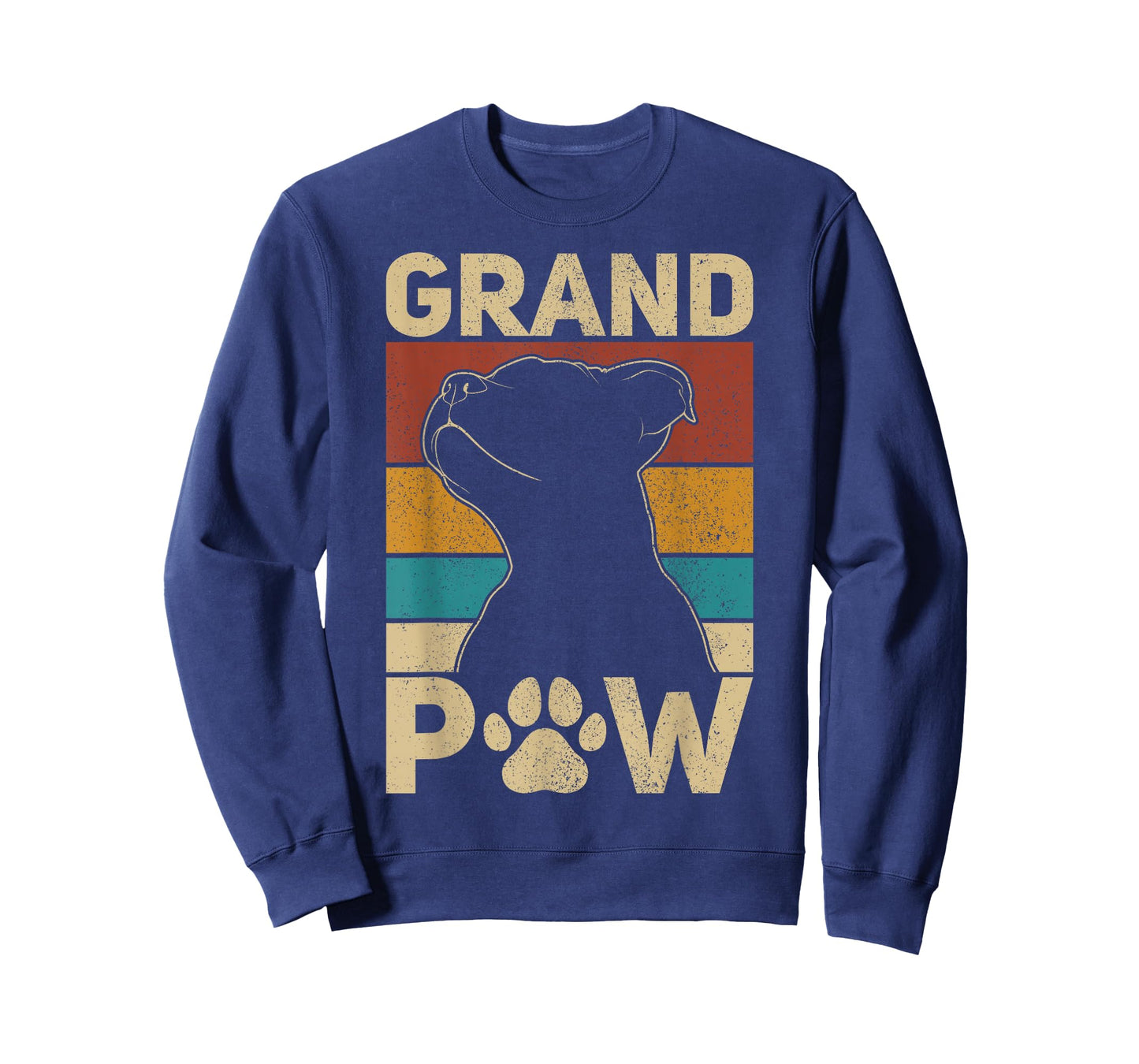 Grandpaw Dog Grandpa Funny Dog Lover Grandfather Men Pitbull T-Shirt
