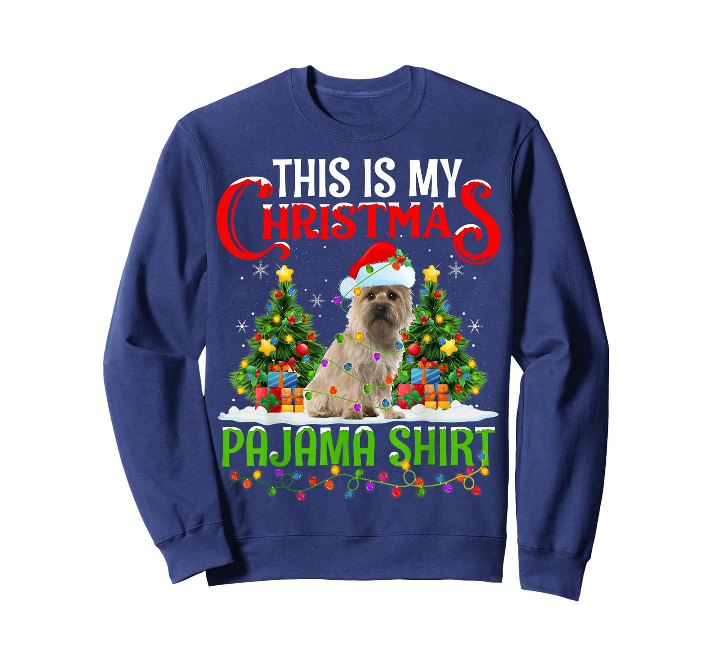 This Is My Christmas Pajamas Lighting Cairn Terrier Dog Xmas T-Shirt
