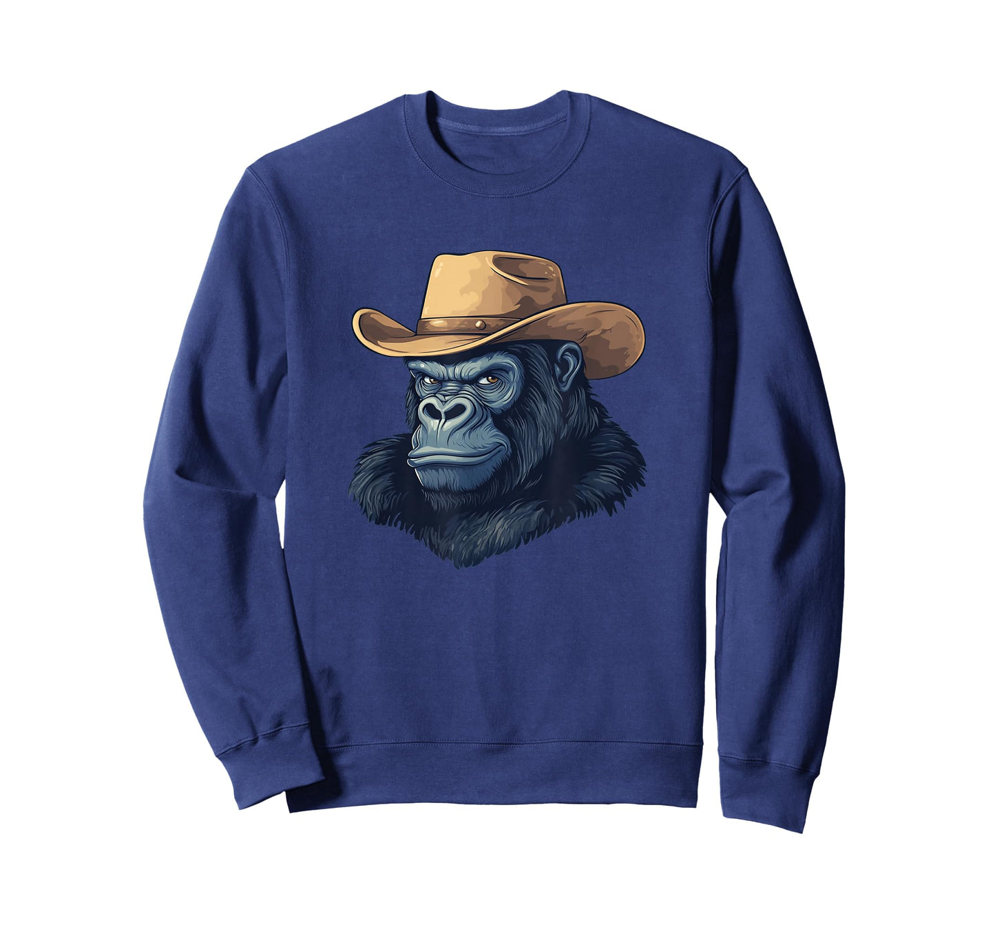 Fun Gorilla Face with Cowboy Hat for Rodeo Monkey T-Shirt