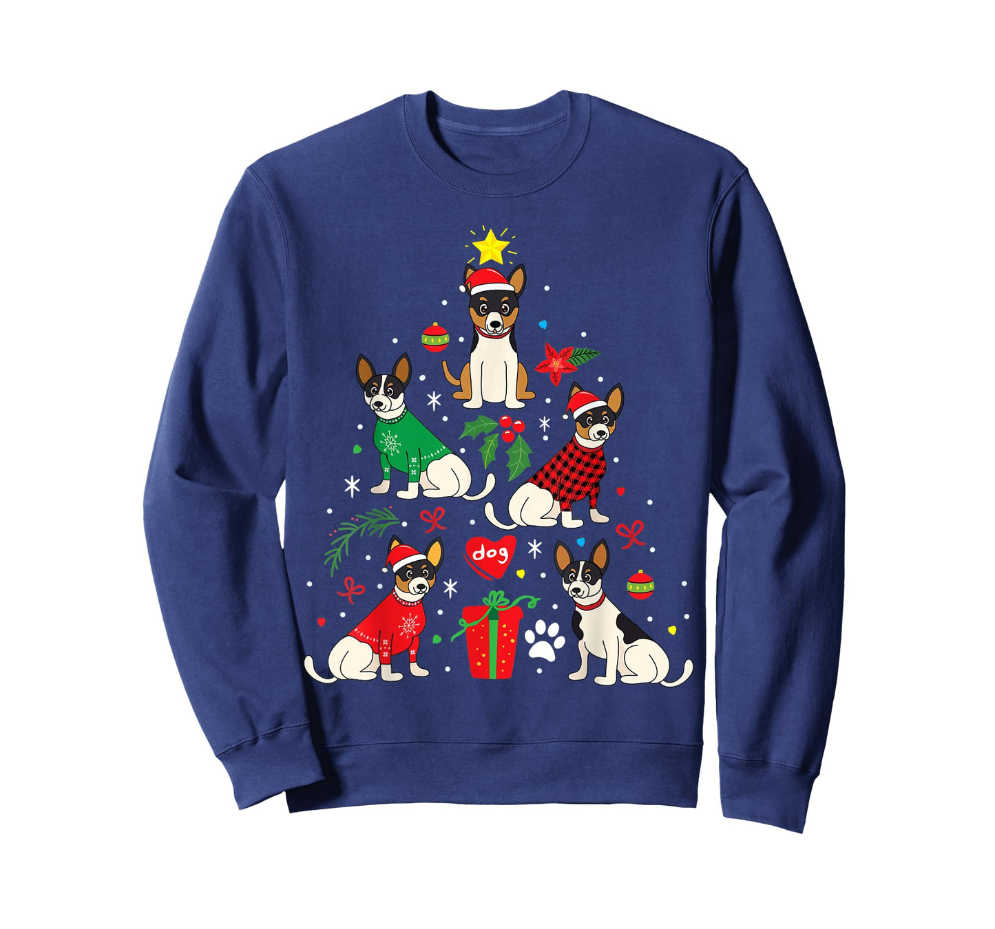 Rat Terrier Christmas Tree Ornament Decor Dog Gift T-Shirt