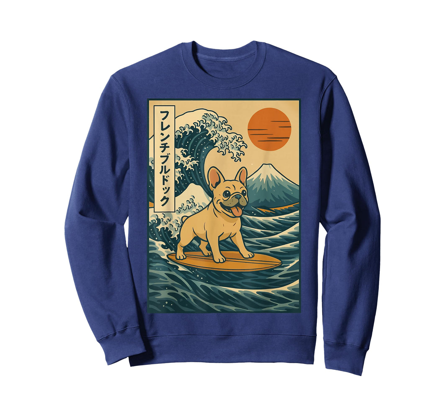 French Bulldog Surfing Japanese T-Shirt