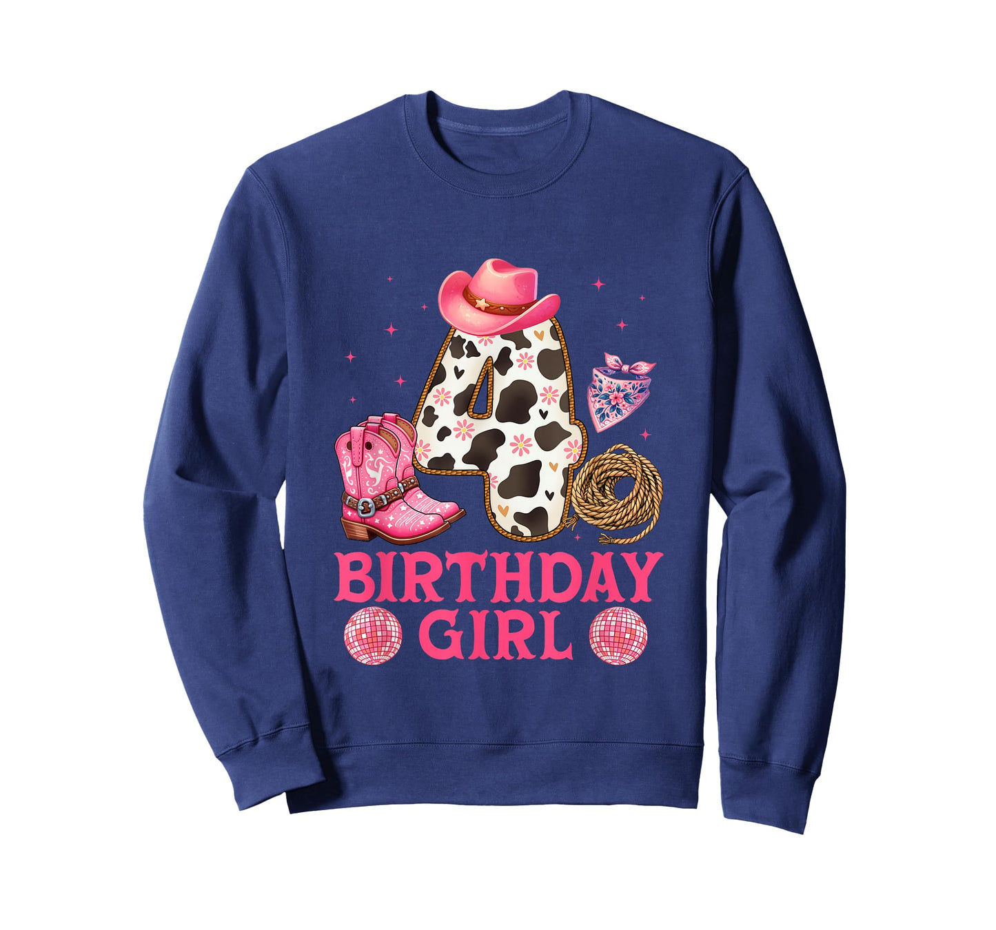 Cowgirl Birthday Girl 4 YearS Old Western 4th birthday girl T-Shirt