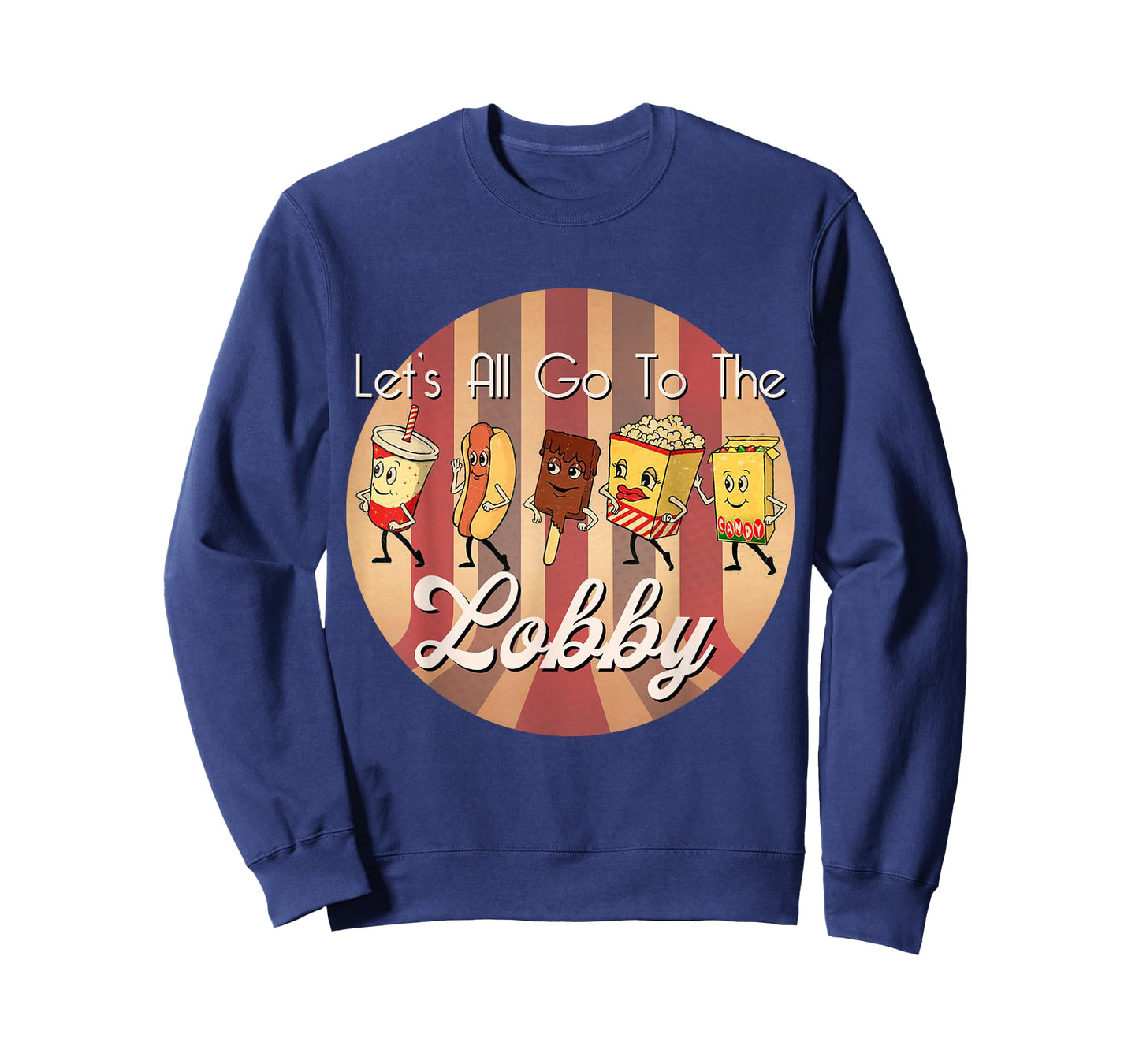 LET'S ALL GO TO THE LOBBY Cute Retro Movie Theatre T-Shirt