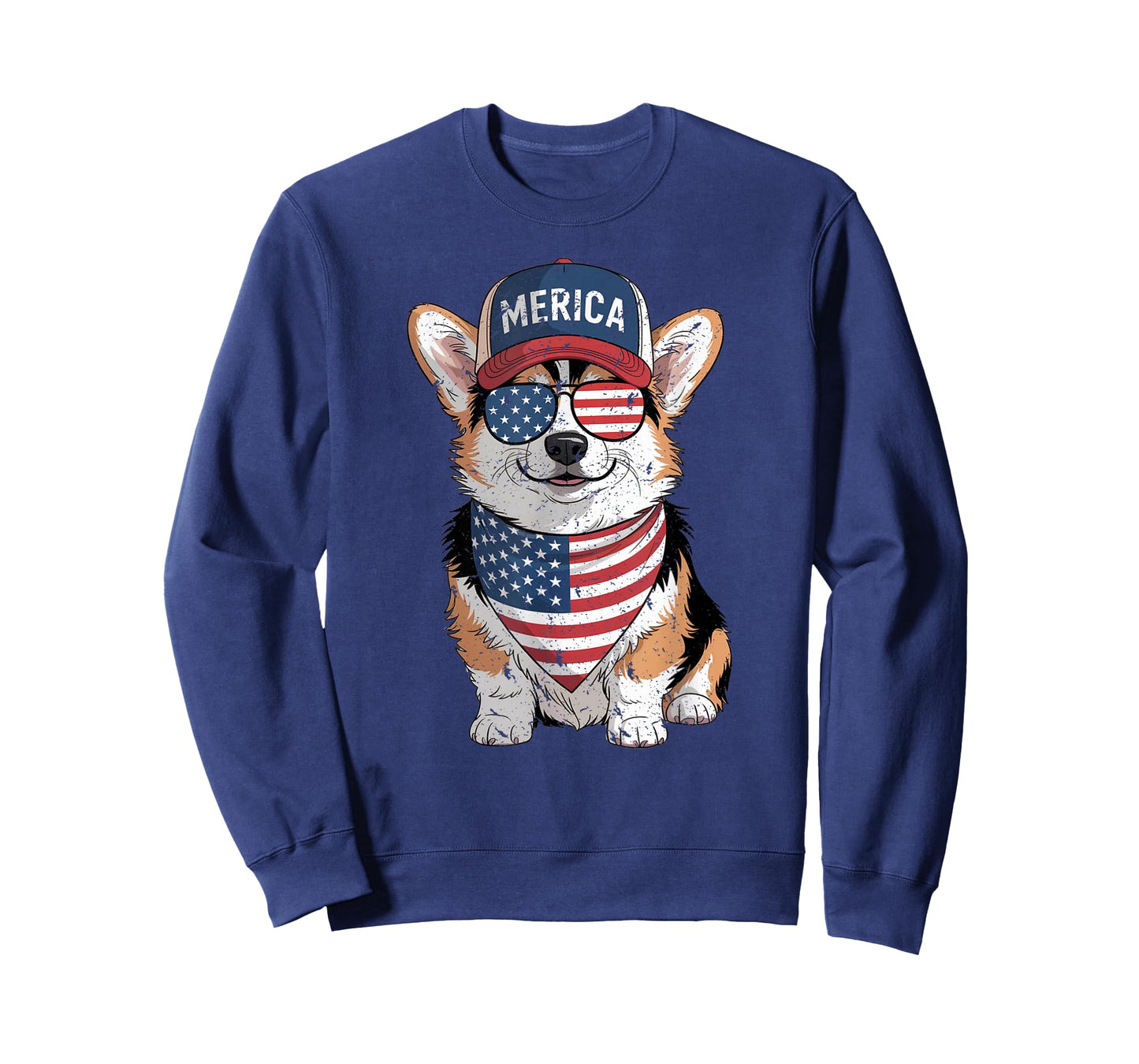 Tri Color Corgi 4th of July US American Flag Dog Patriotic T-Shirt