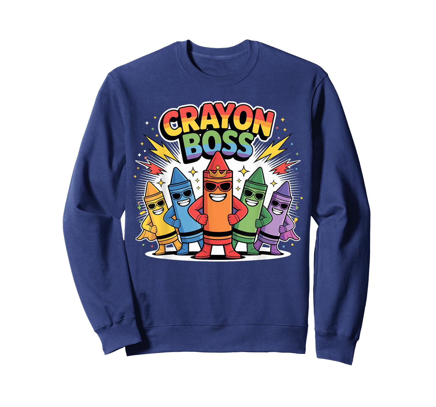 Crayon Boss Rainbow Superhero Crayon Squad Kids T-Shirt