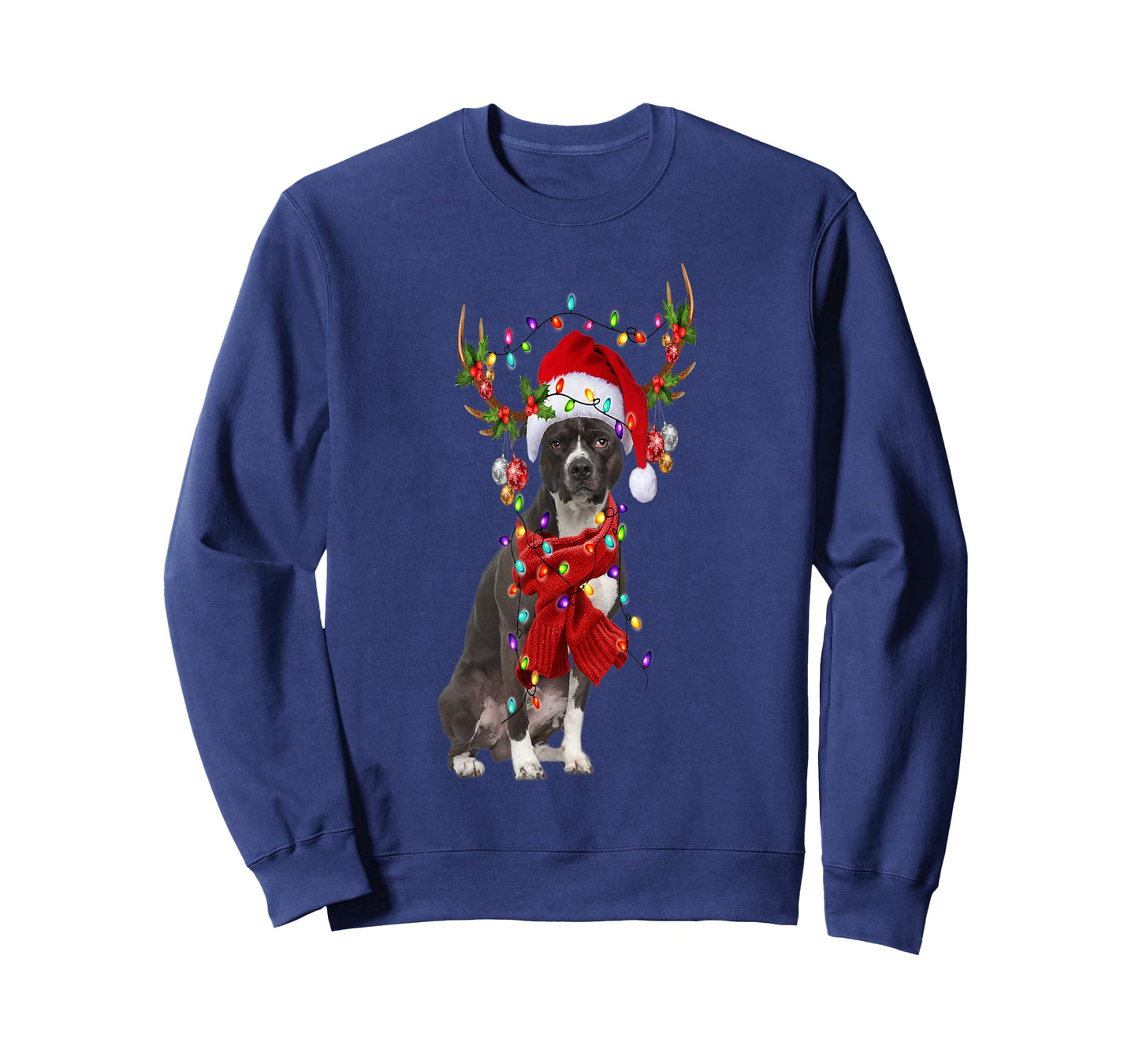 American Pit Bull Christmas Snow Layers Santa Dog Ugly Xmas T-Shirt