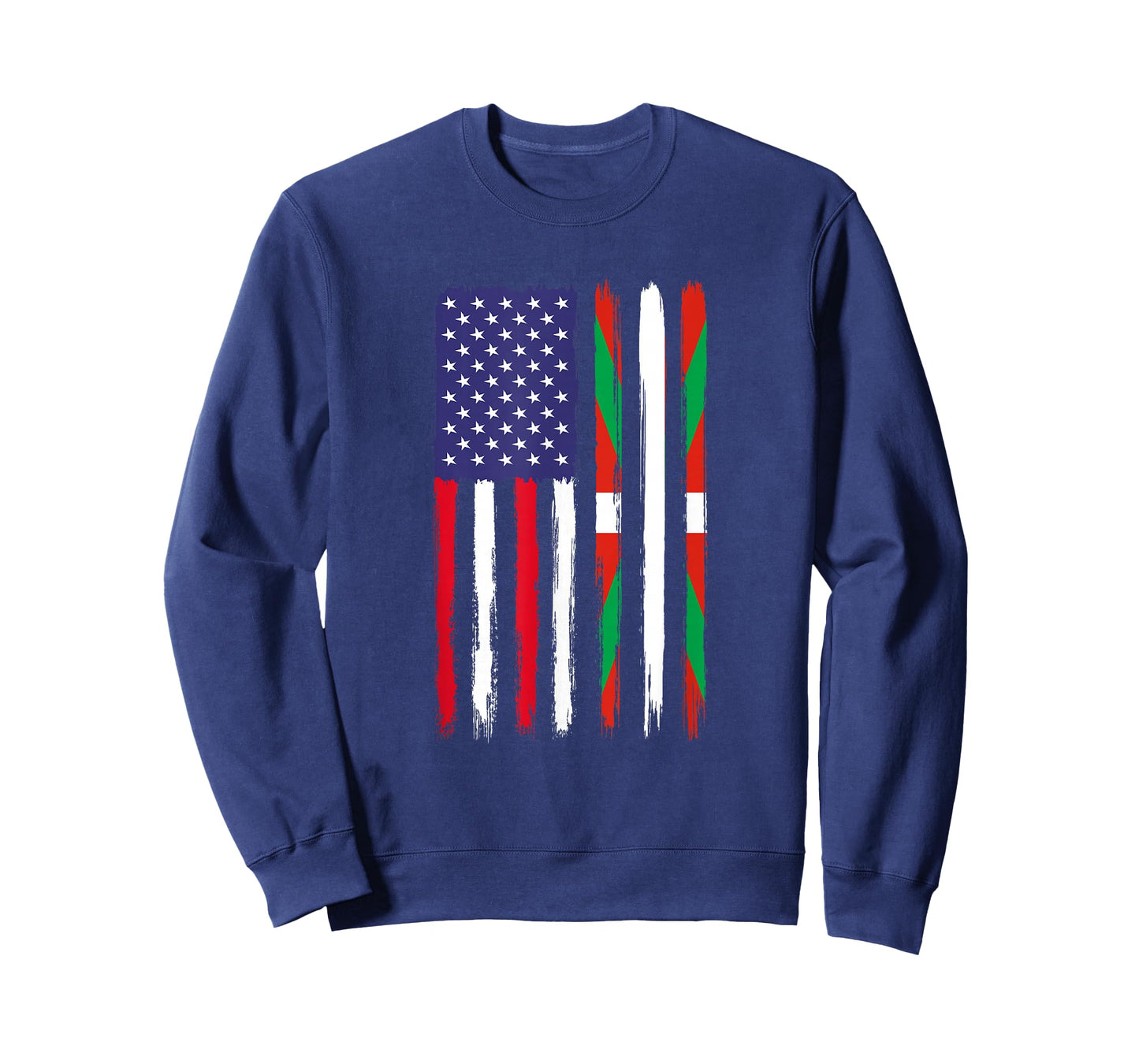 Basque Roots Half American Flag Patriotic Basque Women Girls Kids Men T-Shirt