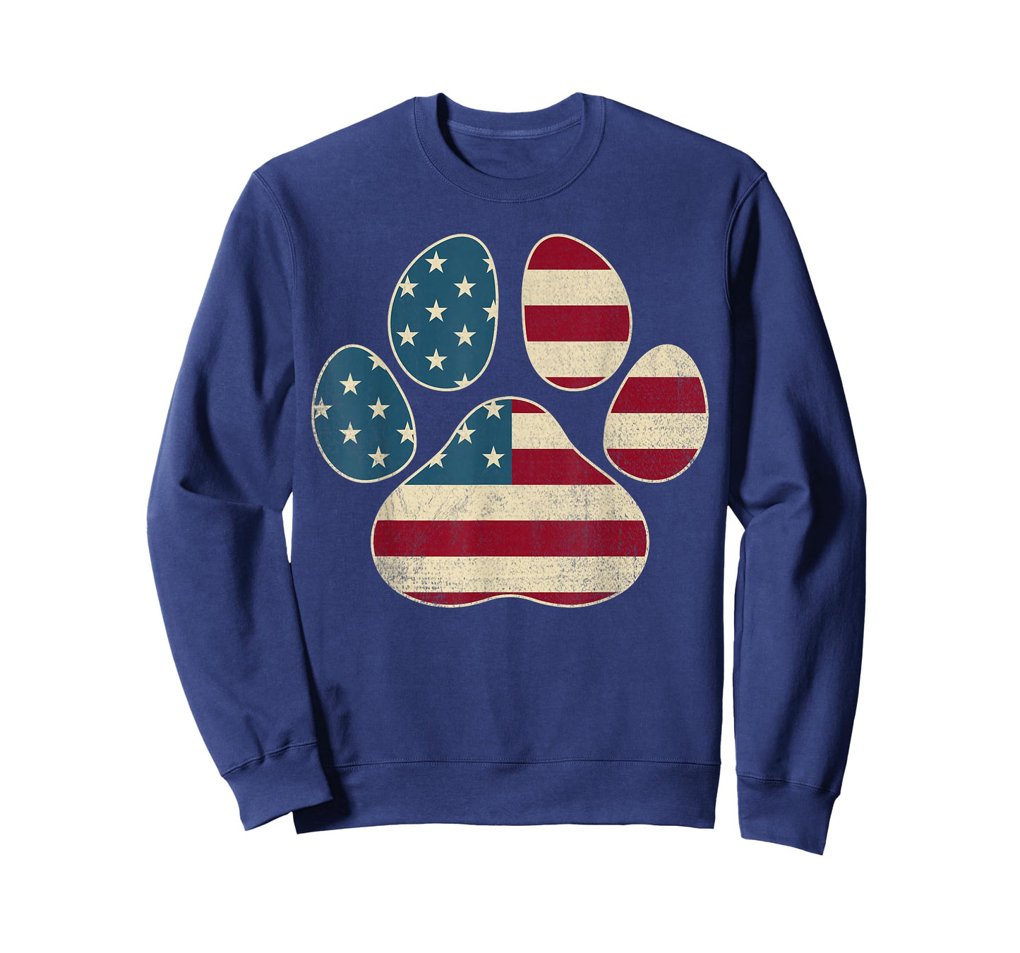 Vintage USA Flag 4th of July Paw Print Patriotic Dog Lover T-Shirt