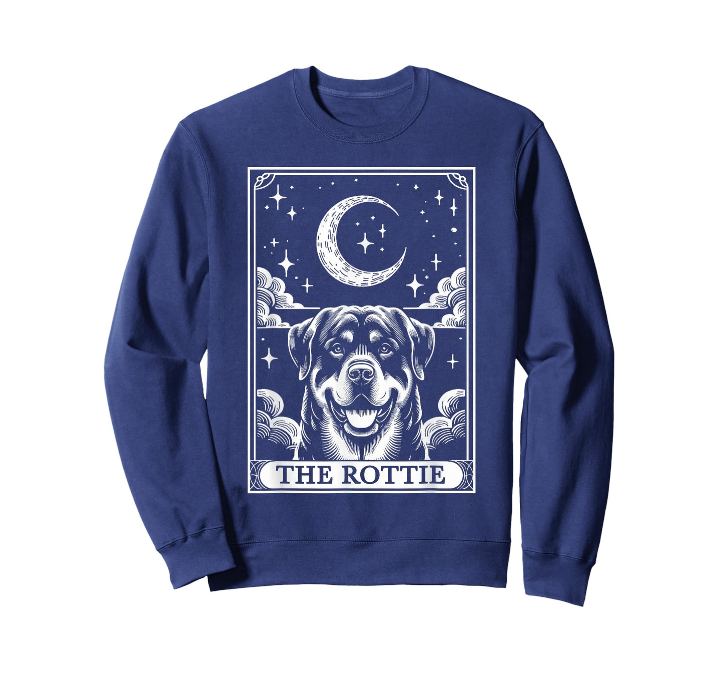 Tarot Card Vintage Crescent Moon Rottweiler Rottie Dog Mom T-Shirt