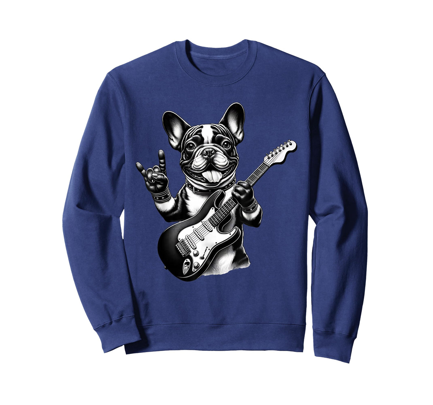 French Bulldog Playing Electric Guitar Rock Star Frenchie T-Shirt