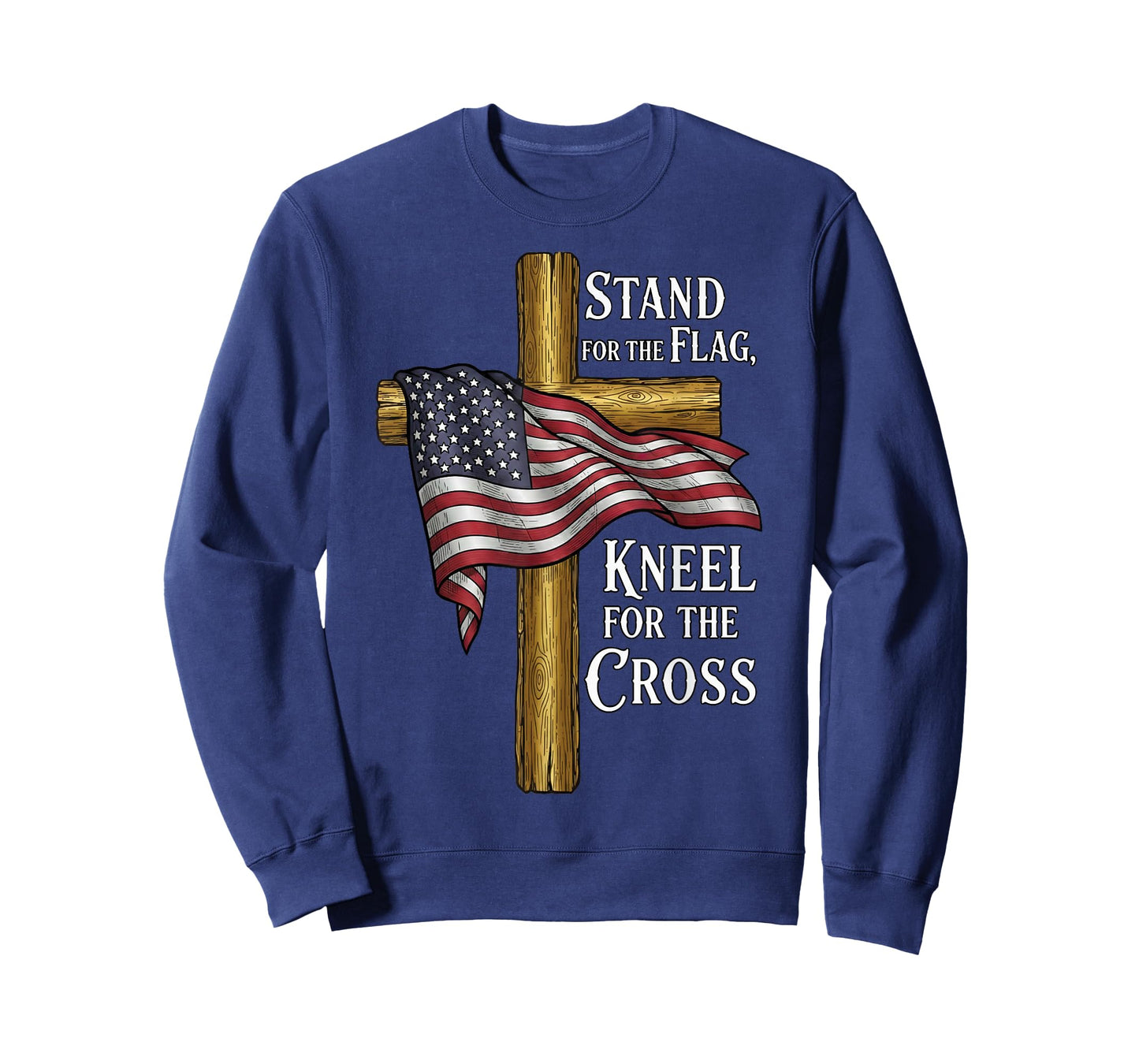 Stand for Flag Kneel for Cross Patriotic Christian Tee T-Shirt