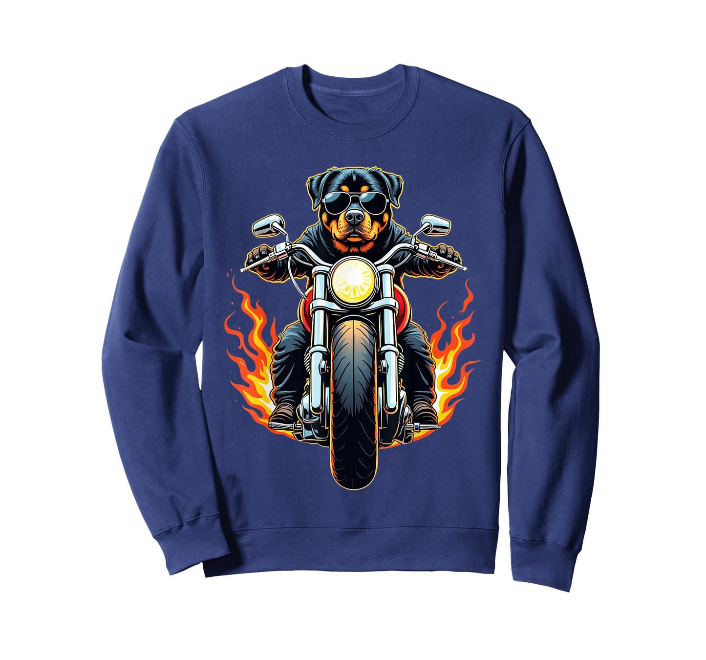 Funny Rottweiler Dog Riding a Motorcycle Rottweiler Lovers T-Shirt