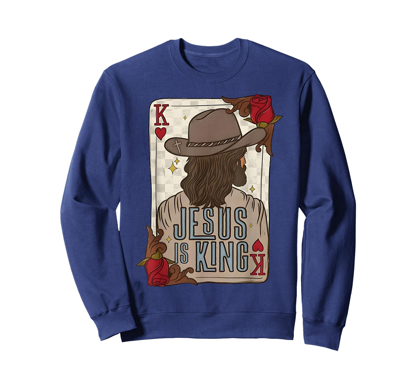play card jesus is king christian cowboy western country T-Shirt