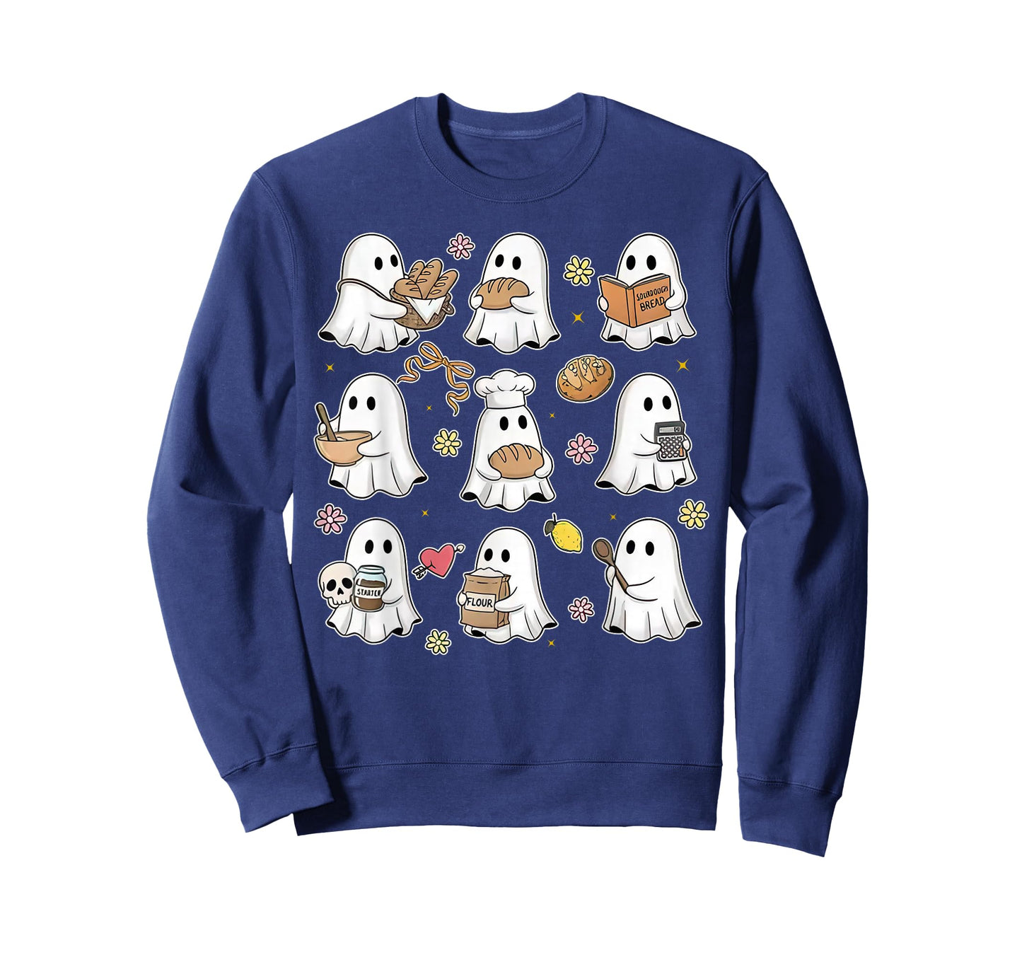 Sourdough Bread Halloween Cute Ghost Homemaker Baking Baker T-Shirt
