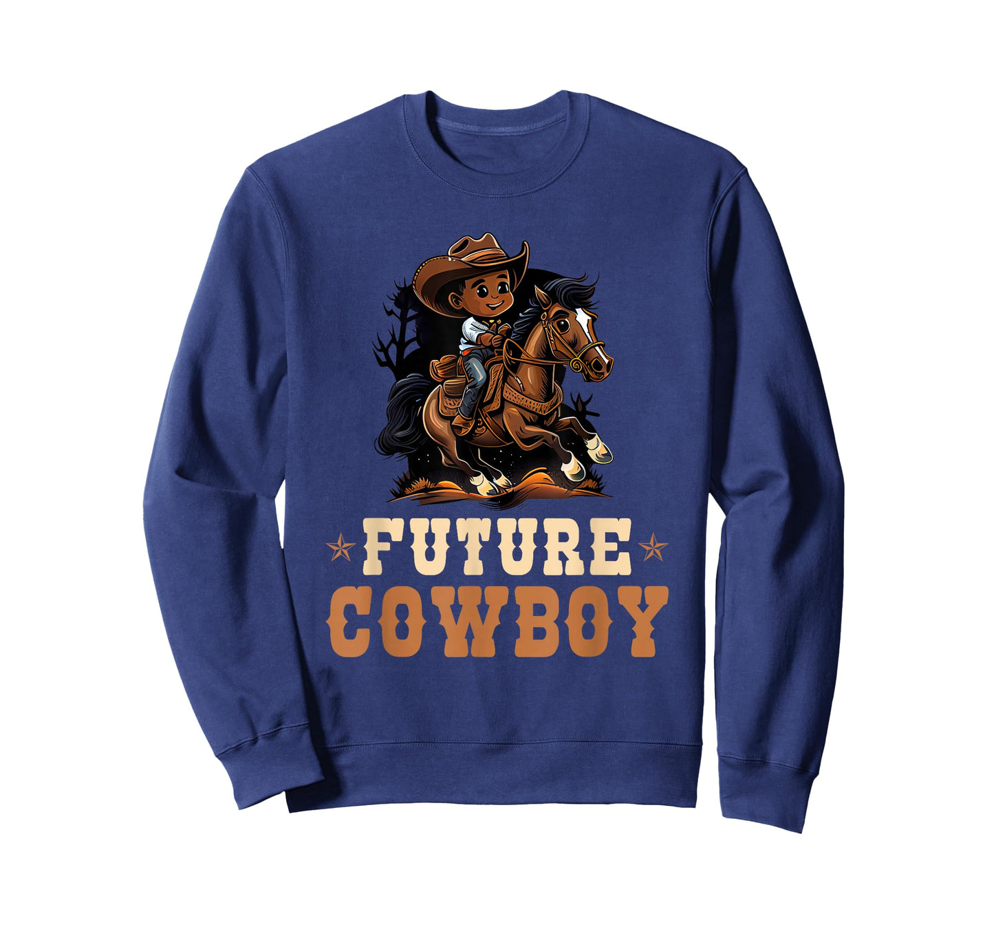 Future Cowboy, African American Rodeo Cowboy Boy Kids T-Shirt