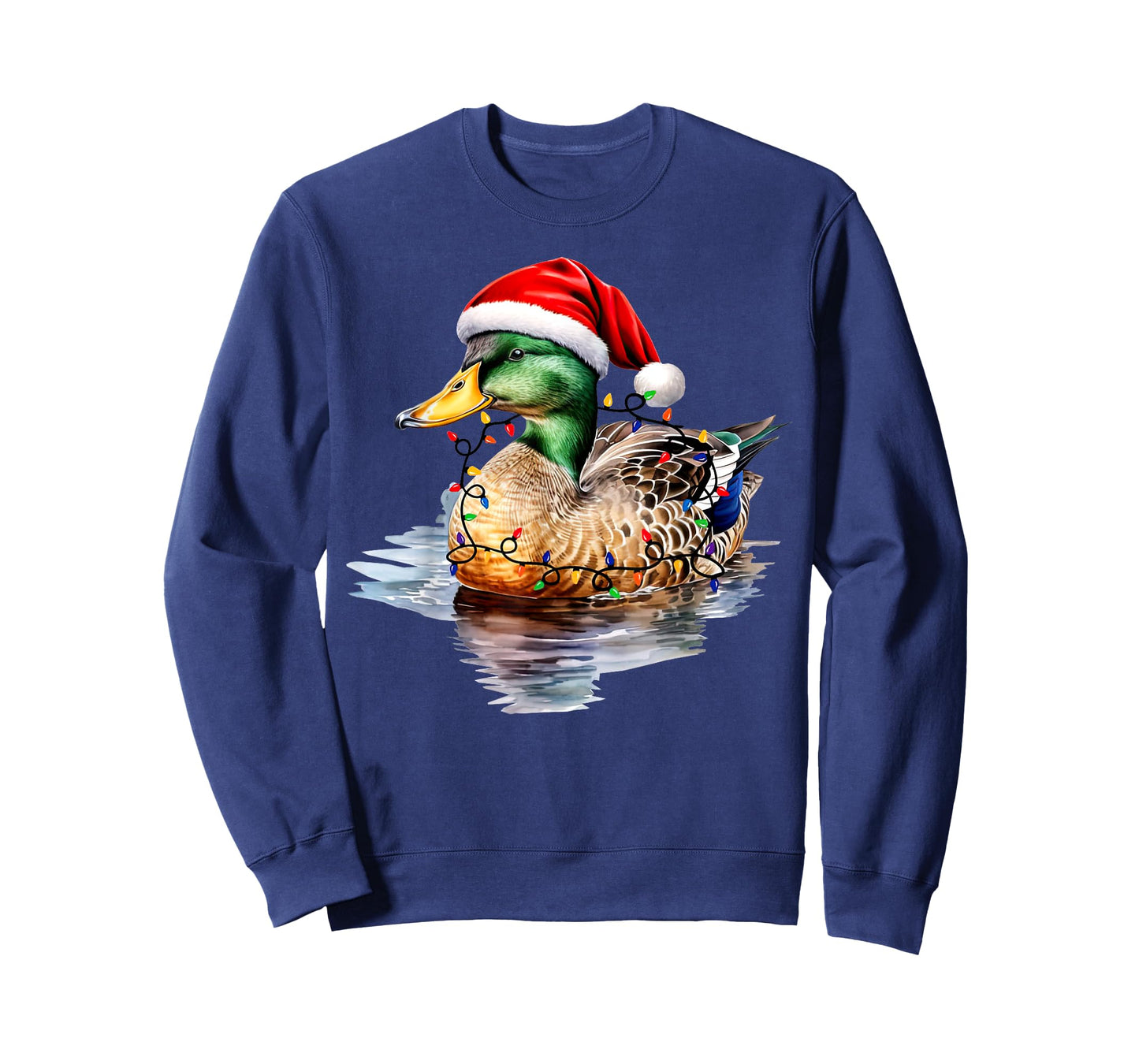 Christmas Duck Hunting Santa Xmas Light Country Mallard Duck T-Shirt