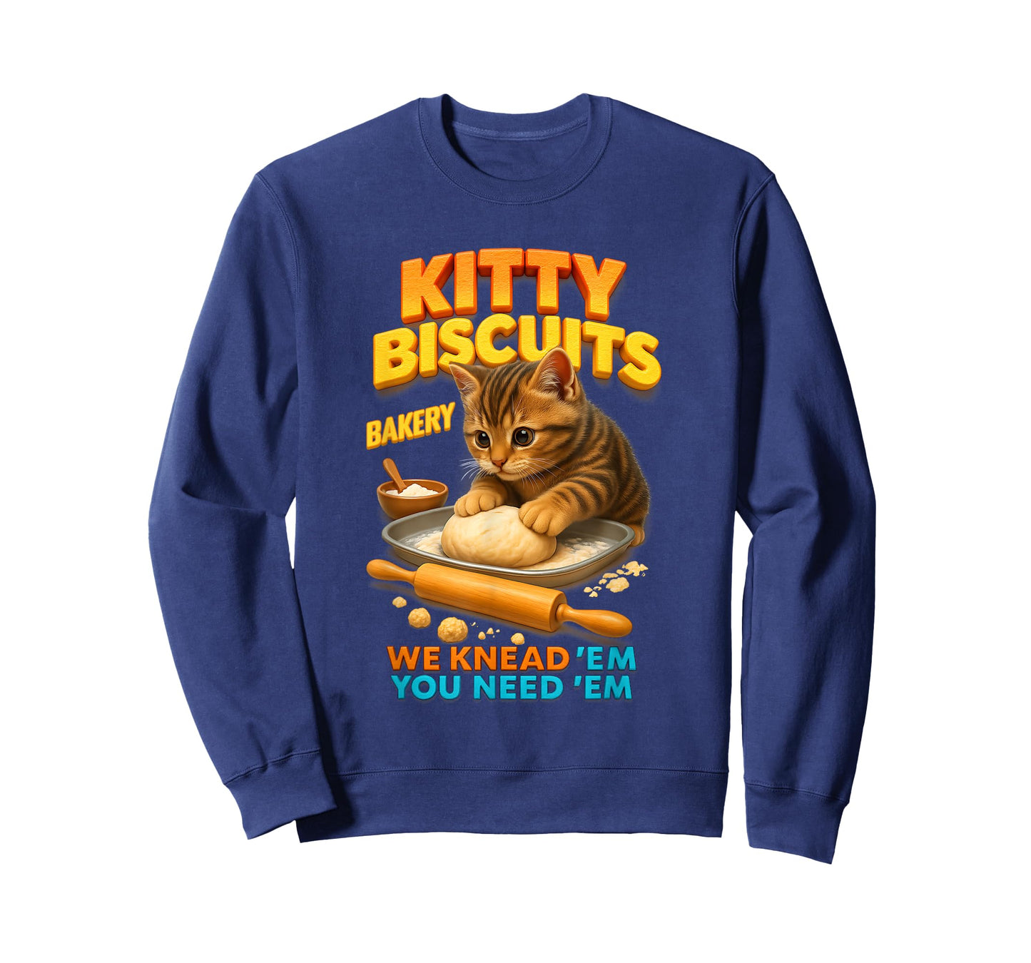 Kitty Biscuits Bakery Cat Dough Kneading Baker Pet Lover T-Shirt