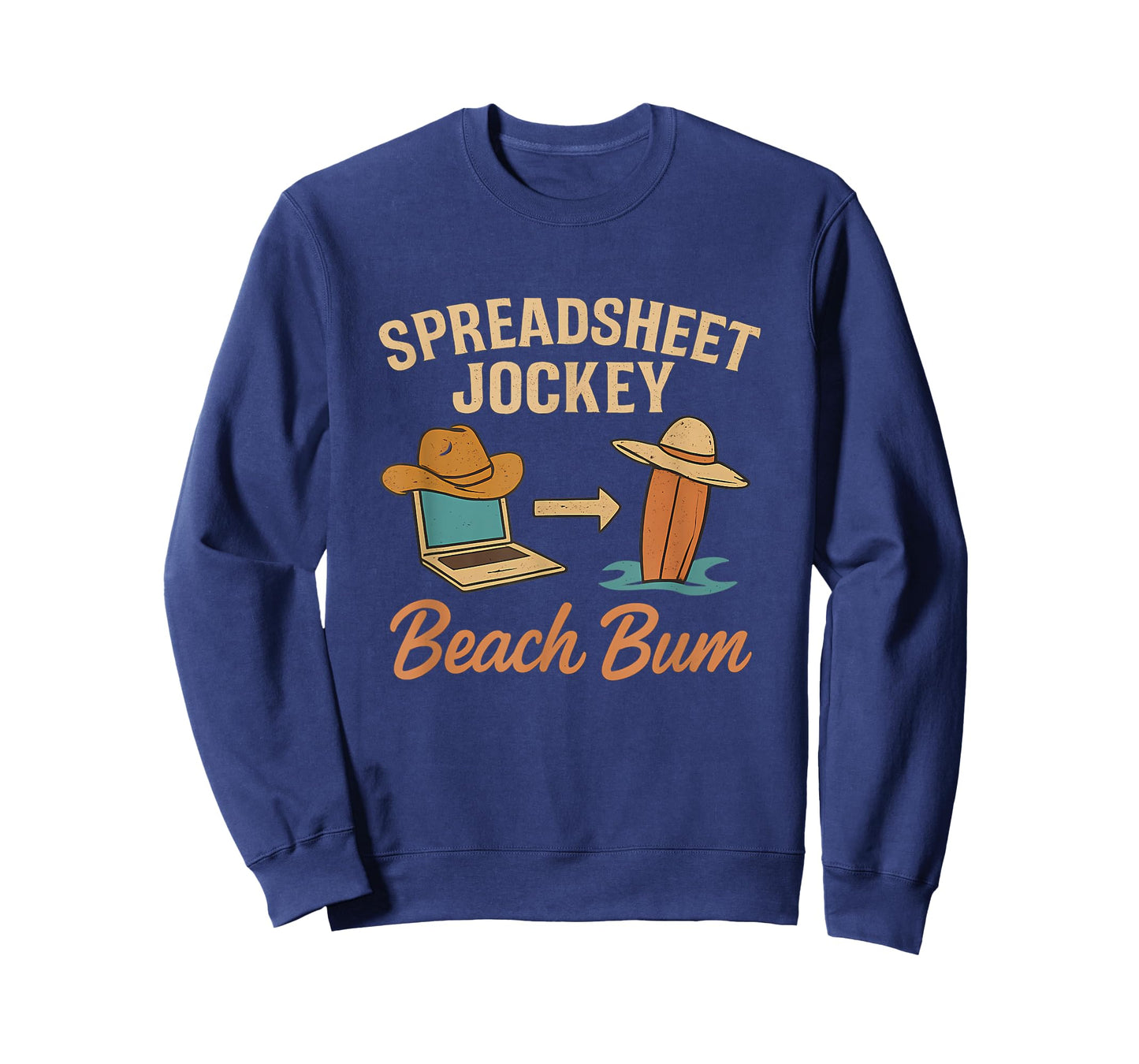 Funny Work Play Balance Spreadsheet Jockey Beach Bum Design T-Shirt